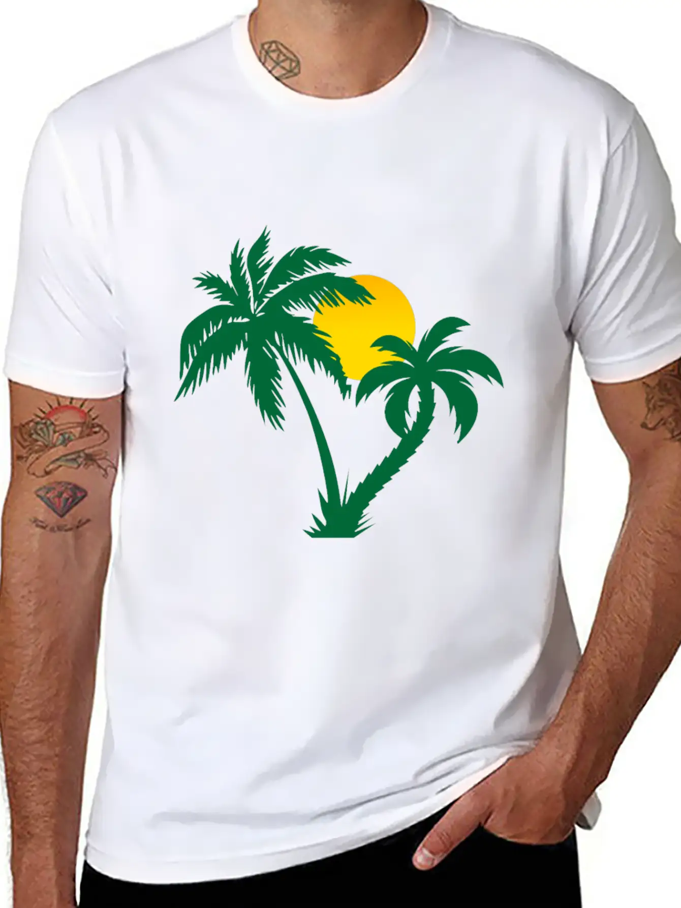 Palm Trees Timeless Short Sleeve Tee – Comfy And Minimalist Design
