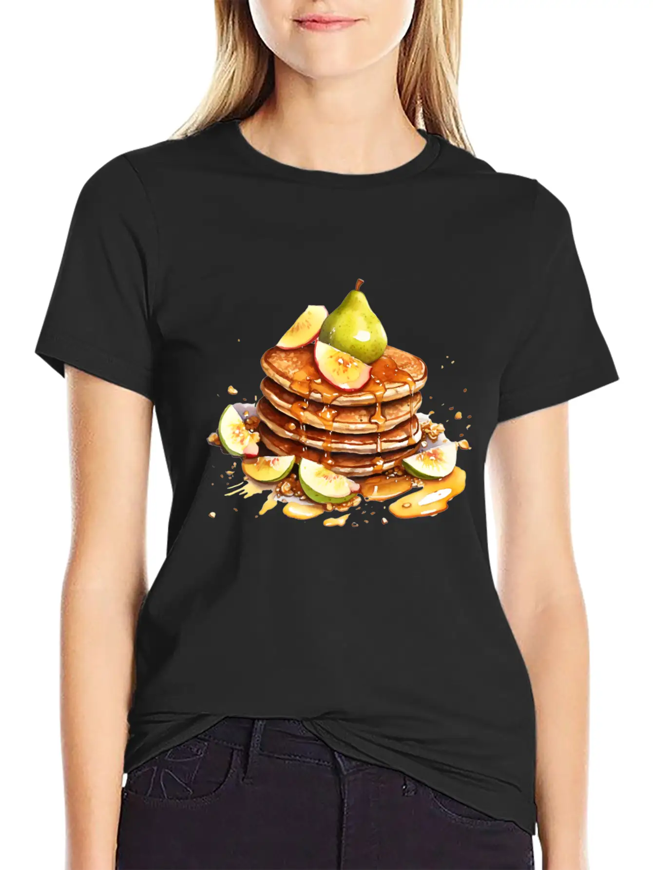 Pancakes With Pear And Fig Comfortable Minimalist Graphic Tee – Summer Style Essential