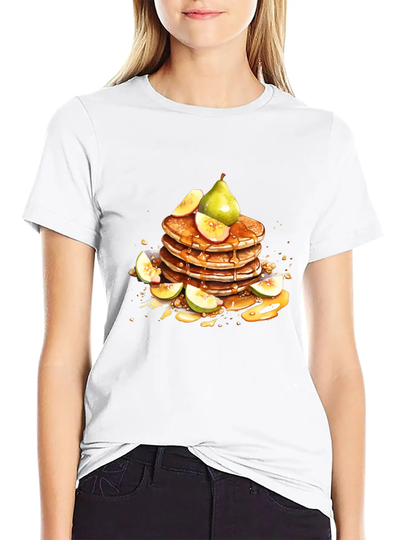 Pancakes With Pear And Fig Comfortable Minimalist Graphic Tee – Summer Style Essential