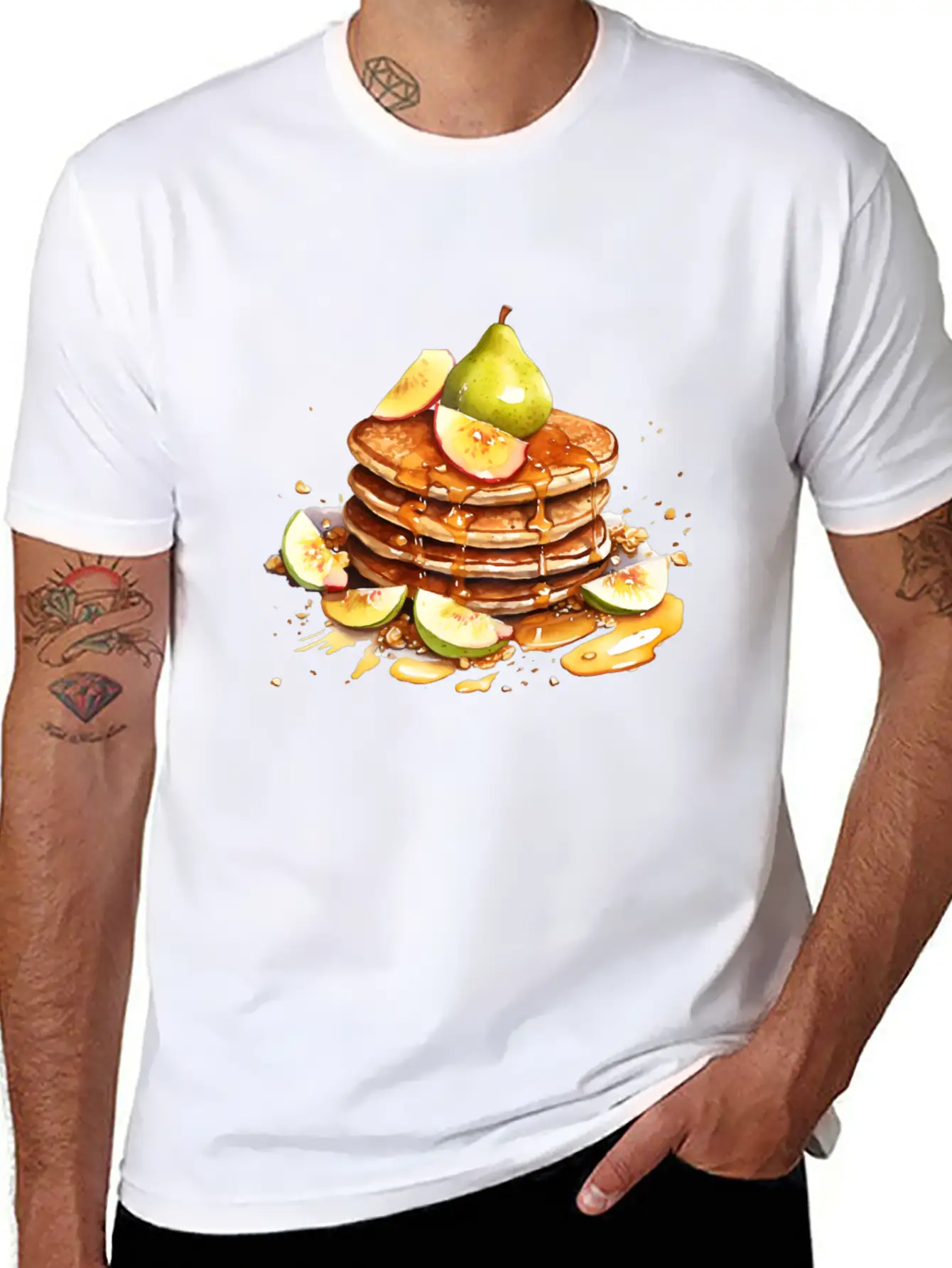 Pancakes With Pear And Fig Comfortable Minimalist Graphic Tee – Summer Style Essential