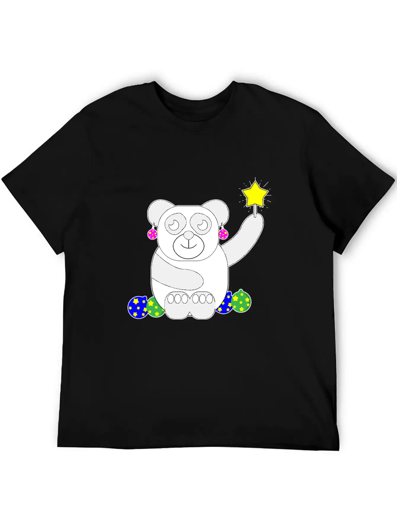 Panda Christmas Animal Decoration Present Basic Graphic T-Shirt – Daily Comfort In Soft Cotton