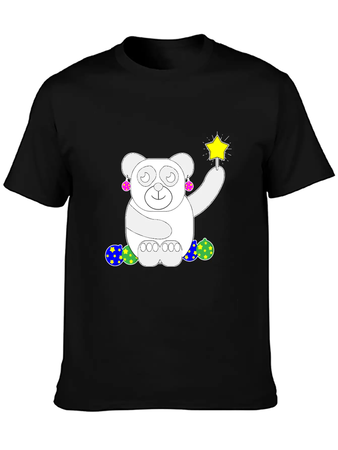 Panda Christmas Animal Decoration Present Basic Graphic T-Shirt – Daily Comfort In Soft Cotton