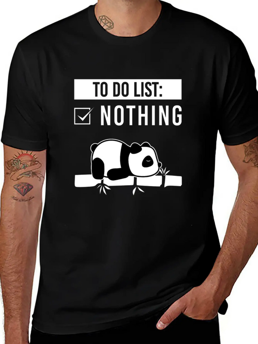 Panda Tired Lazy Sleep Basic Graphic T-Shirt – Daily Comfort In Soft Cotton
