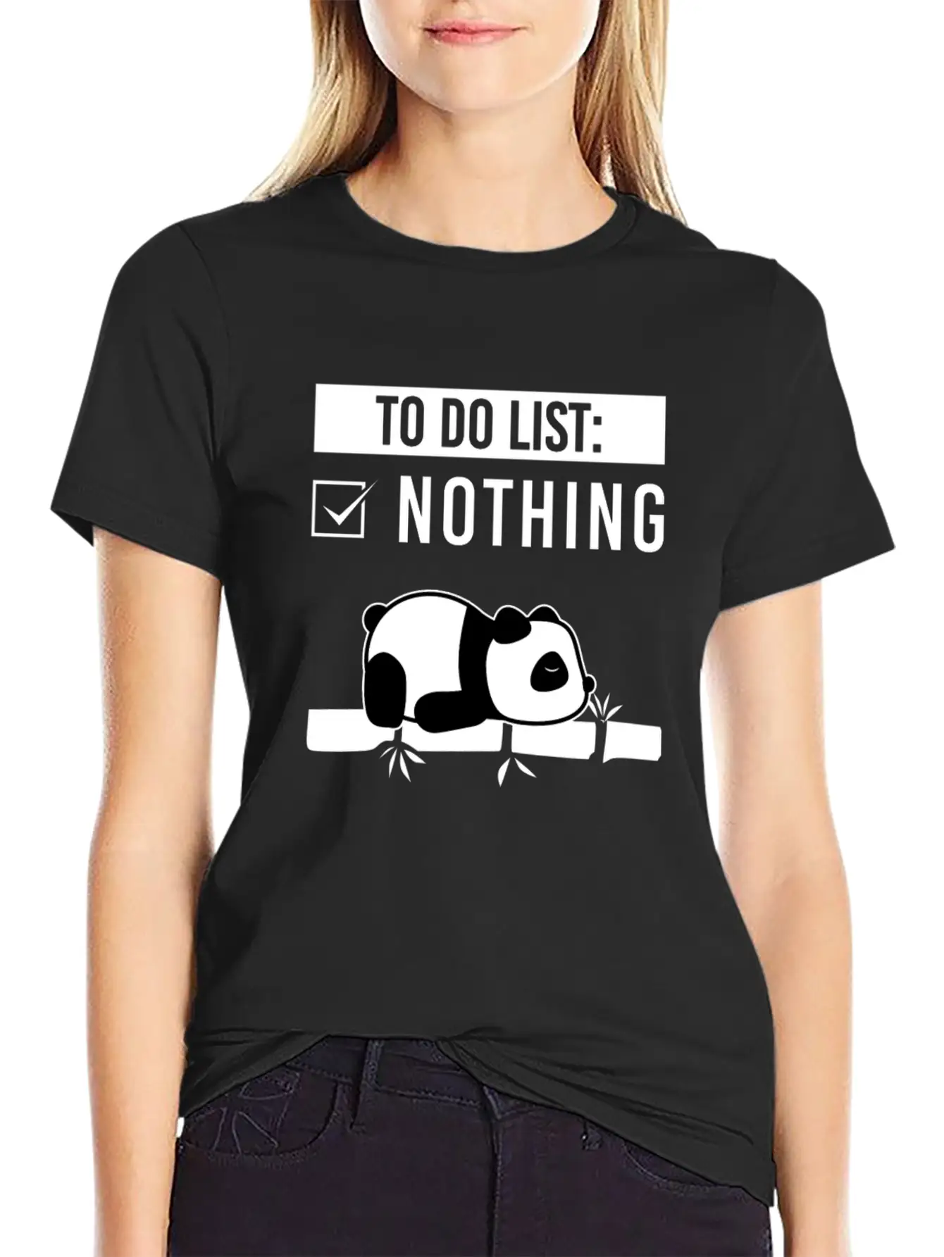 Panda Tired Lazy Sleep Basic Graphic T-Shirt – Daily Comfort In Soft Cotton