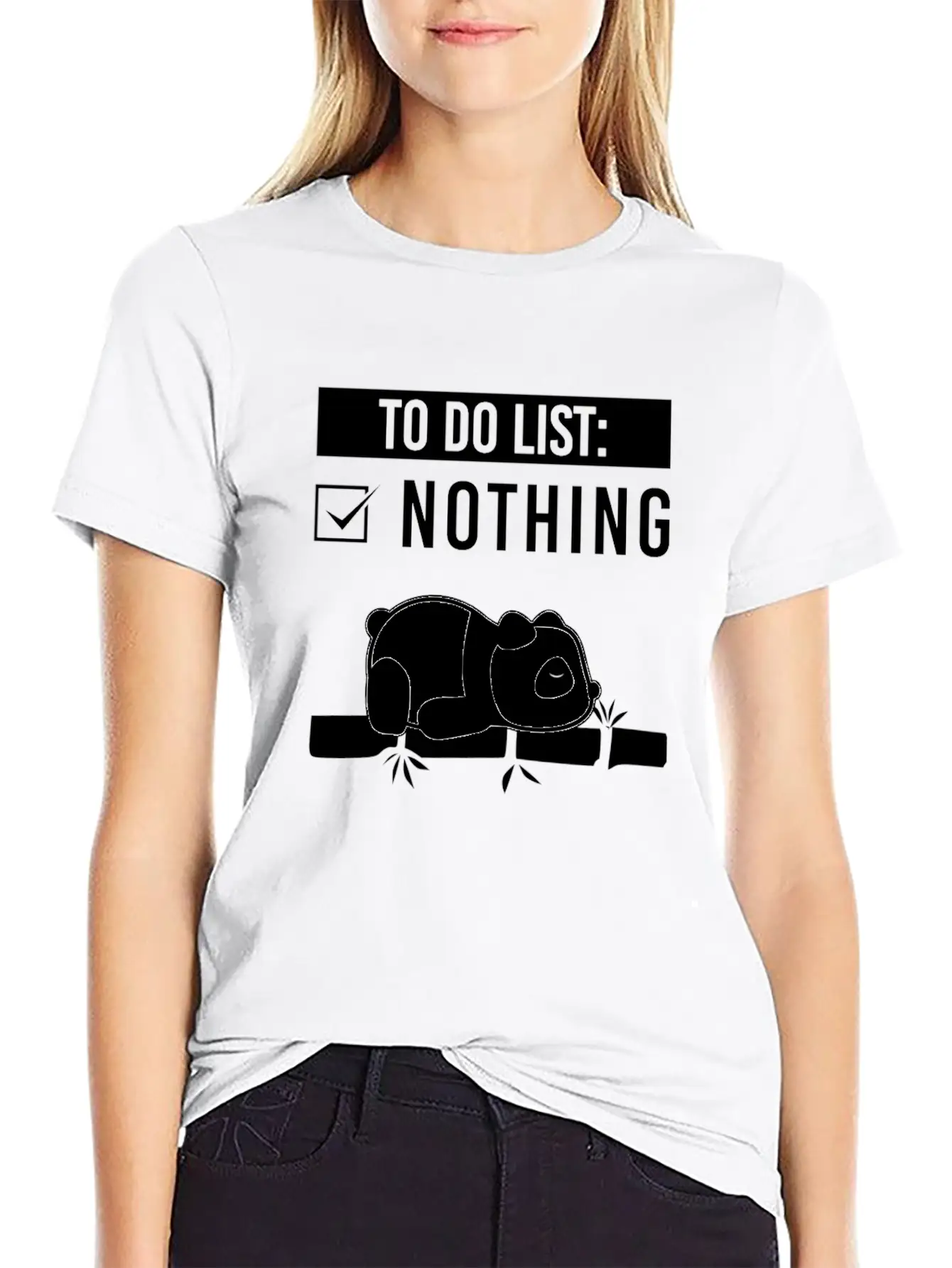 Panda Tired Lazy Sleep Basic Graphic T-Shirt – Daily Comfort In Soft Cotton