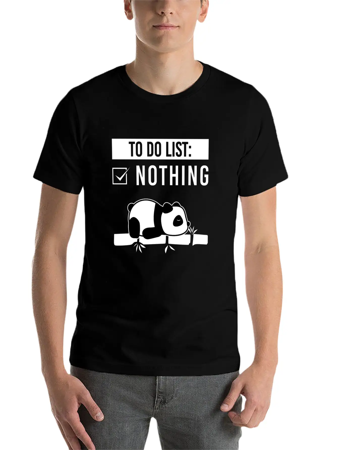 Panda Tired Lazy Sleep Basic Graphic T-Shirt – Daily Comfort In Soft Cotton