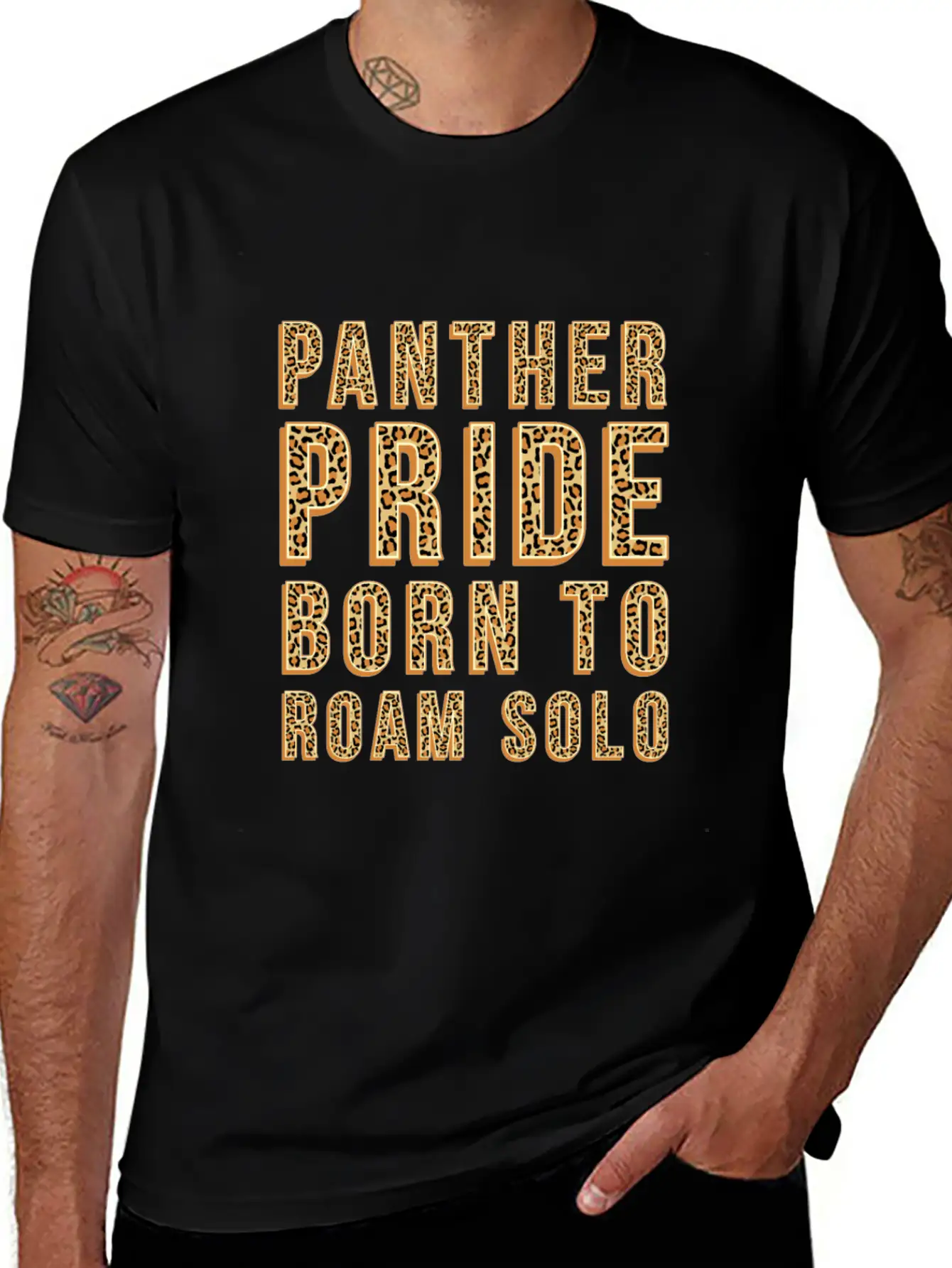 Panther Pride Born To Roam Solo Basic Graphic T-Shirt – Daily Comfort In Soft Cotton