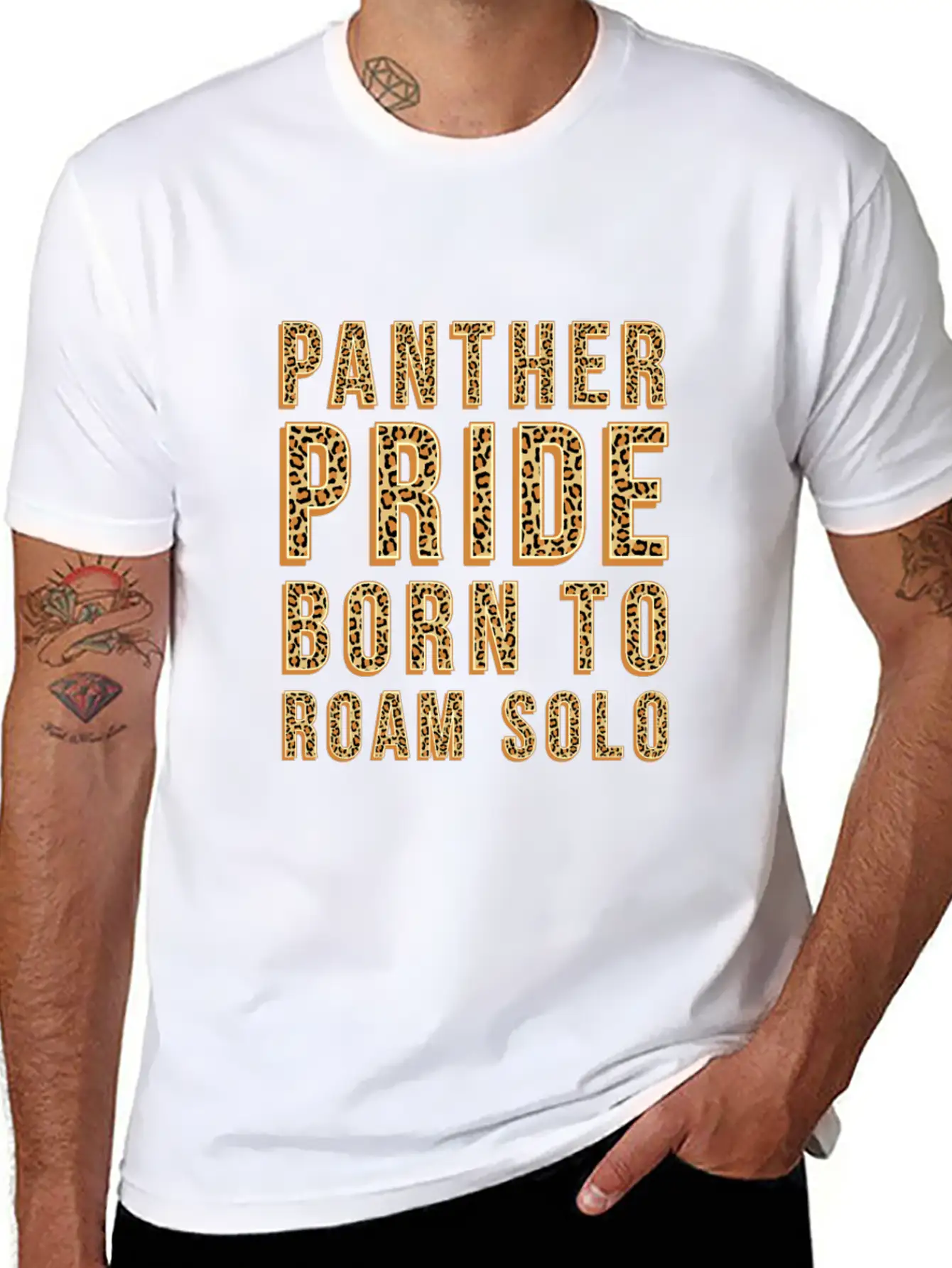 Panther Pride Born To Roam Solo Basic Graphic T-Shirt – Daily Comfort In Soft Cotton