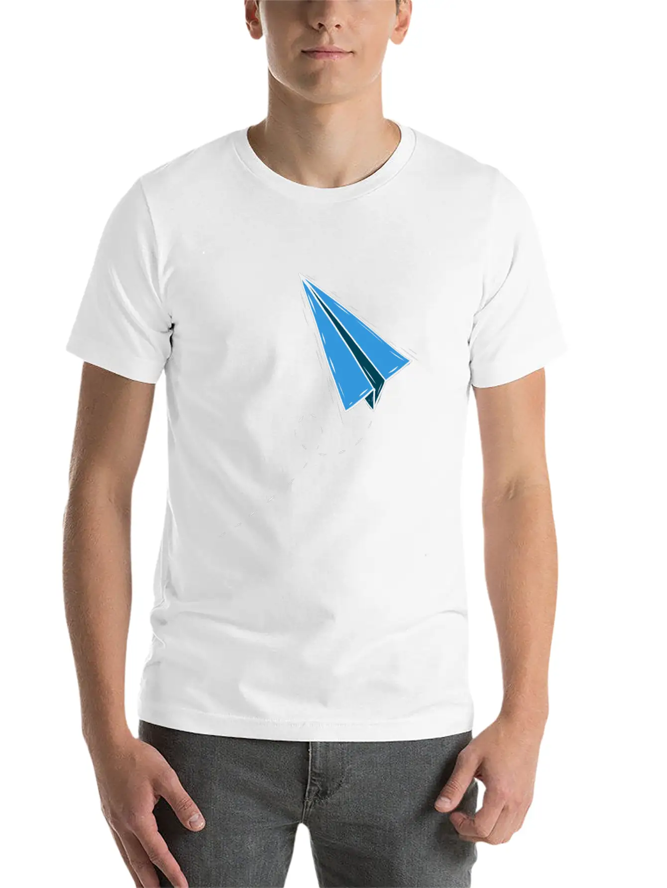 Paper Plane Paper Folding Master Simple Plane Unisex Short Sleeve Soft Cotton T-Shirt – Casual Everyday Wear