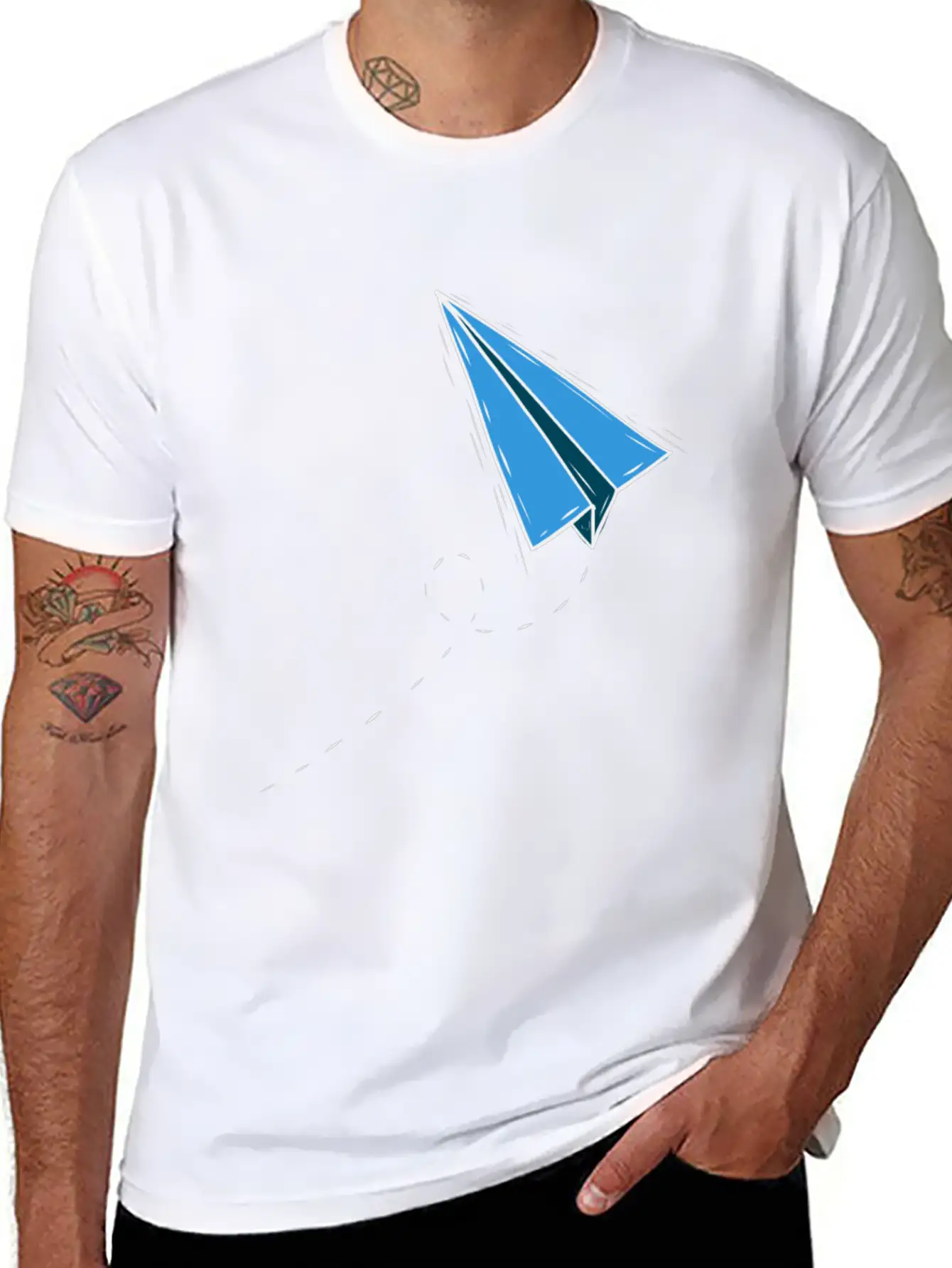 Paper Plane Paper Folding Master Simple Plane Unisex Short Sleeve Soft Cotton T-Shirt – Casual Everyday Wear