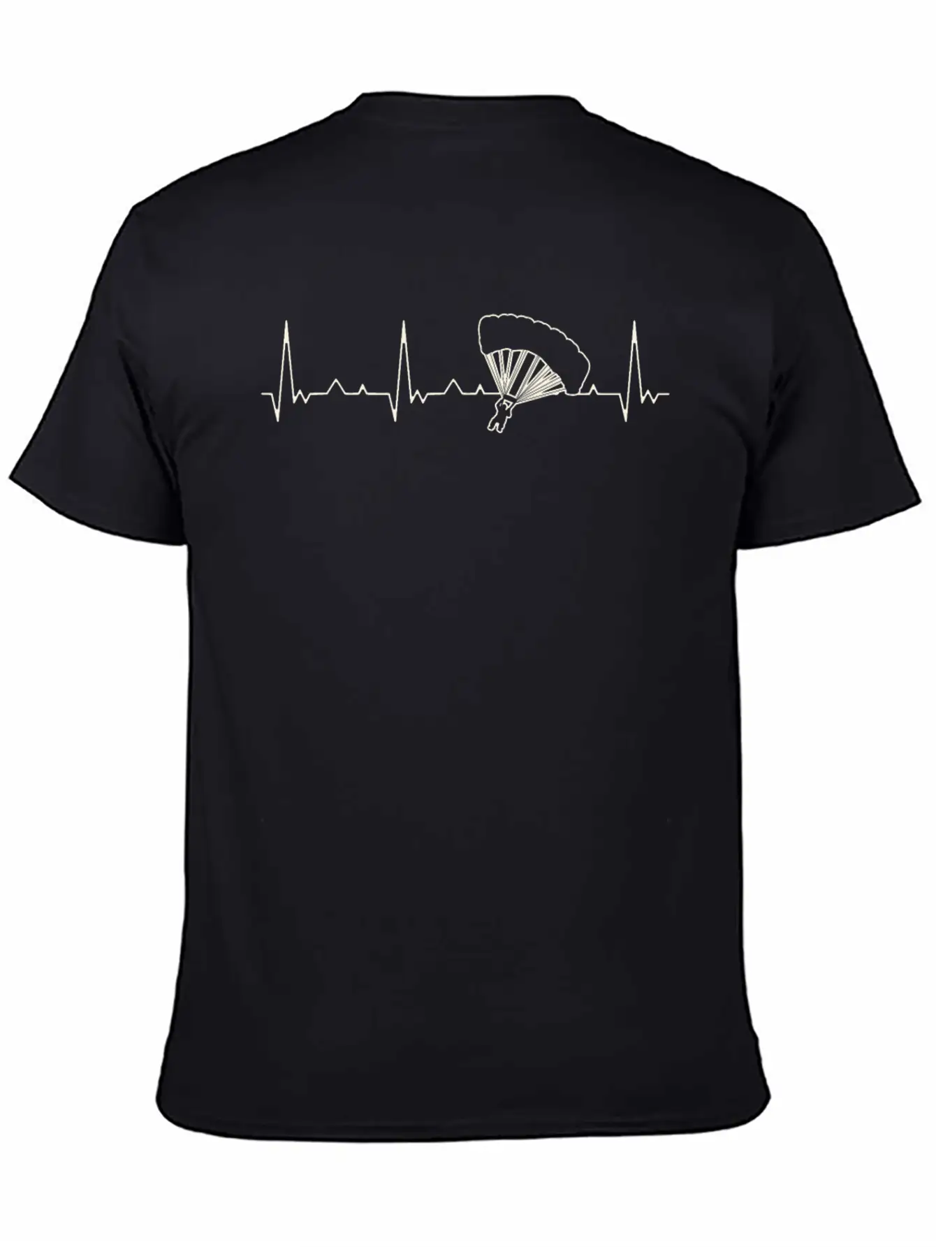 Parachute Jump. Heart. Love. EKG. Pulse. Beat. Stylish Everyday T-Shirt – Unisex Basic Cotton Tee