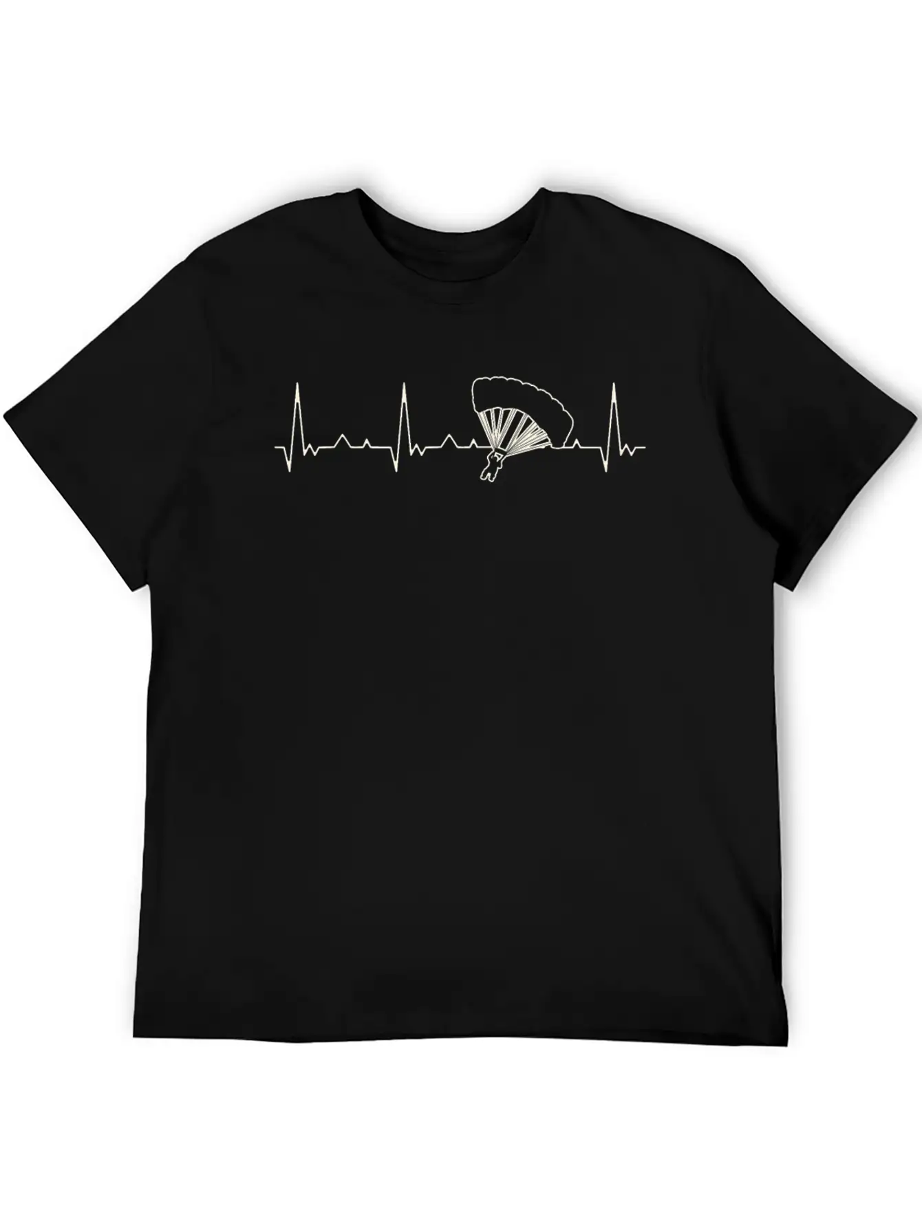 Parachute Jump. Heart. Love. EKG. Pulse. Beat. Stylish Everyday T-Shirt – Unisex Basic Cotton Tee