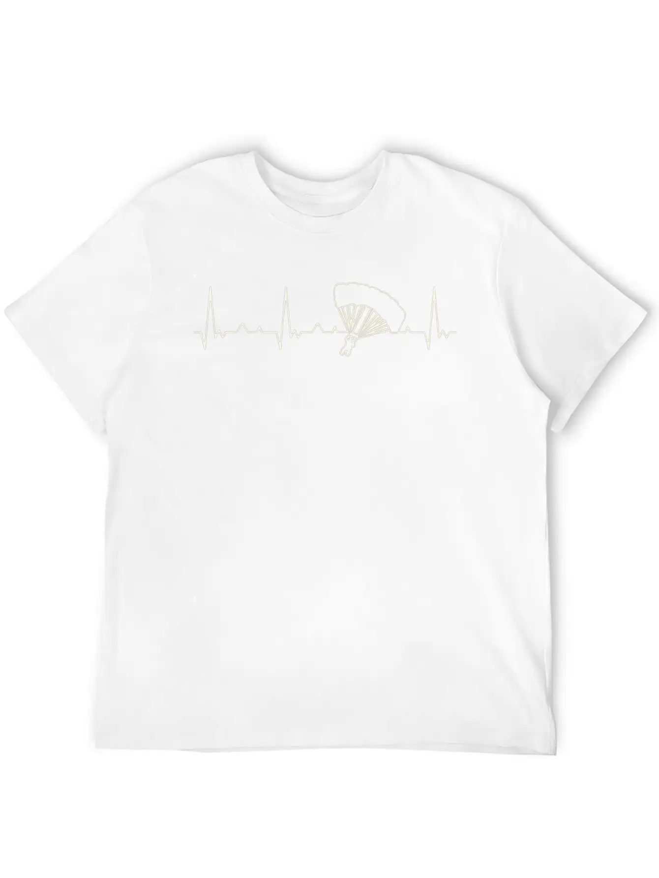 Parachute Jump. Heart. Love. EKG. Pulse. Beat. Stylish Everyday T-Shirt – Unisex Basic Cotton Tee