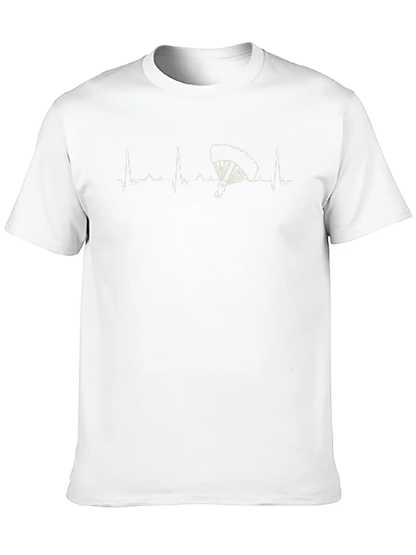 Parachute Jump. Heart. Love. EKG. Pulse. Beat. Stylish Everyday T-Shirt – Unisex Basic Cotton Tee