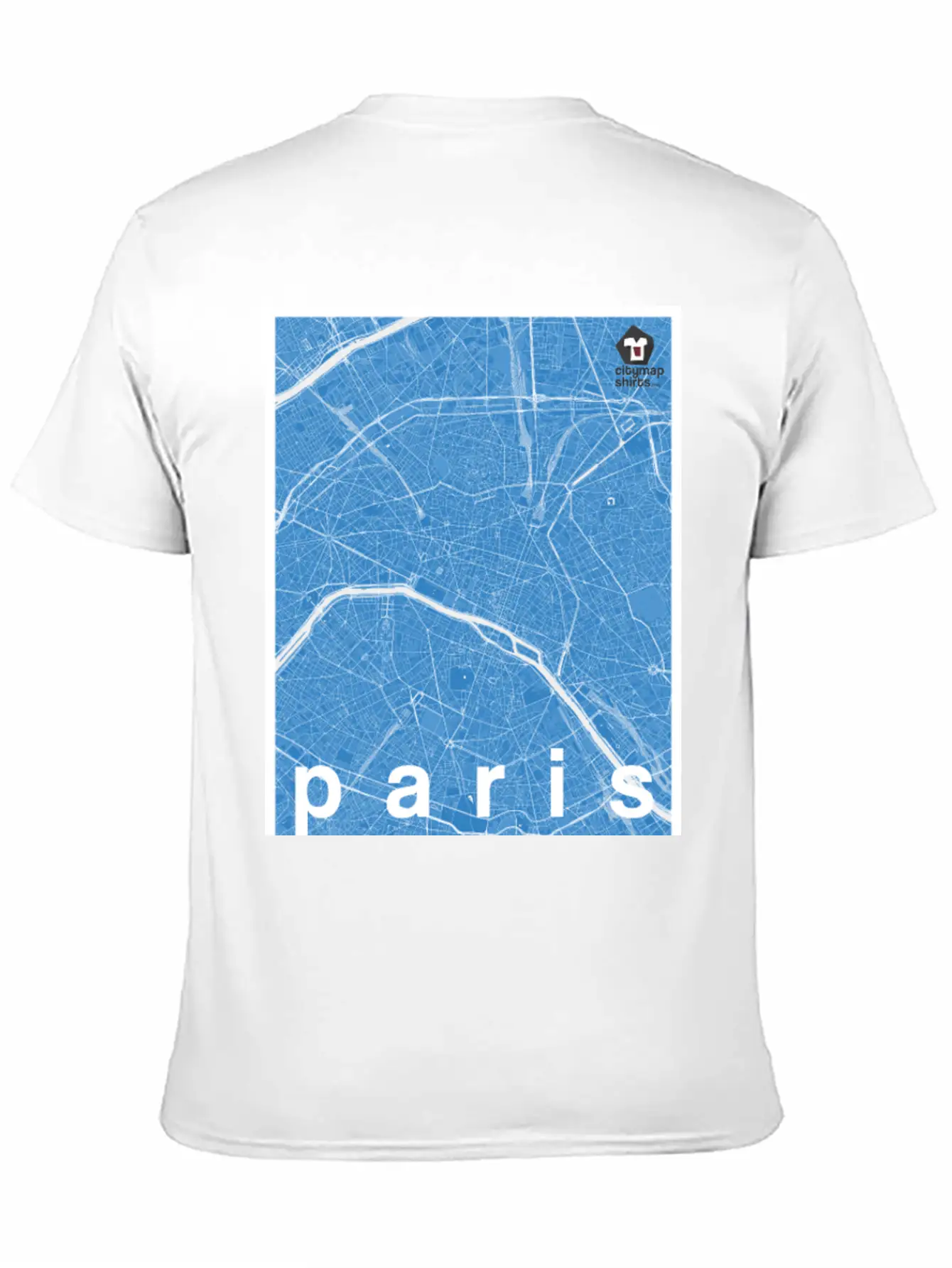 Paris Hipster City Map Blue Basic Graphic T-Shirt – Daily Comfort In Soft Cotton