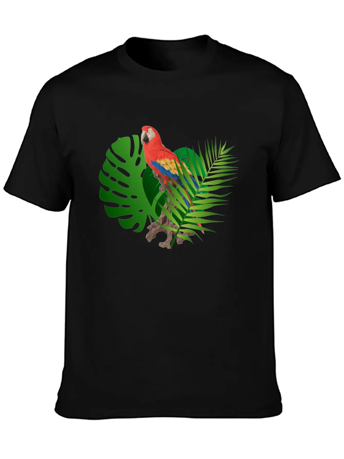 Parrot In The Jungle Unisex Short Sleeve Soft Cotton T-Shirt – Casual Everyday Wear