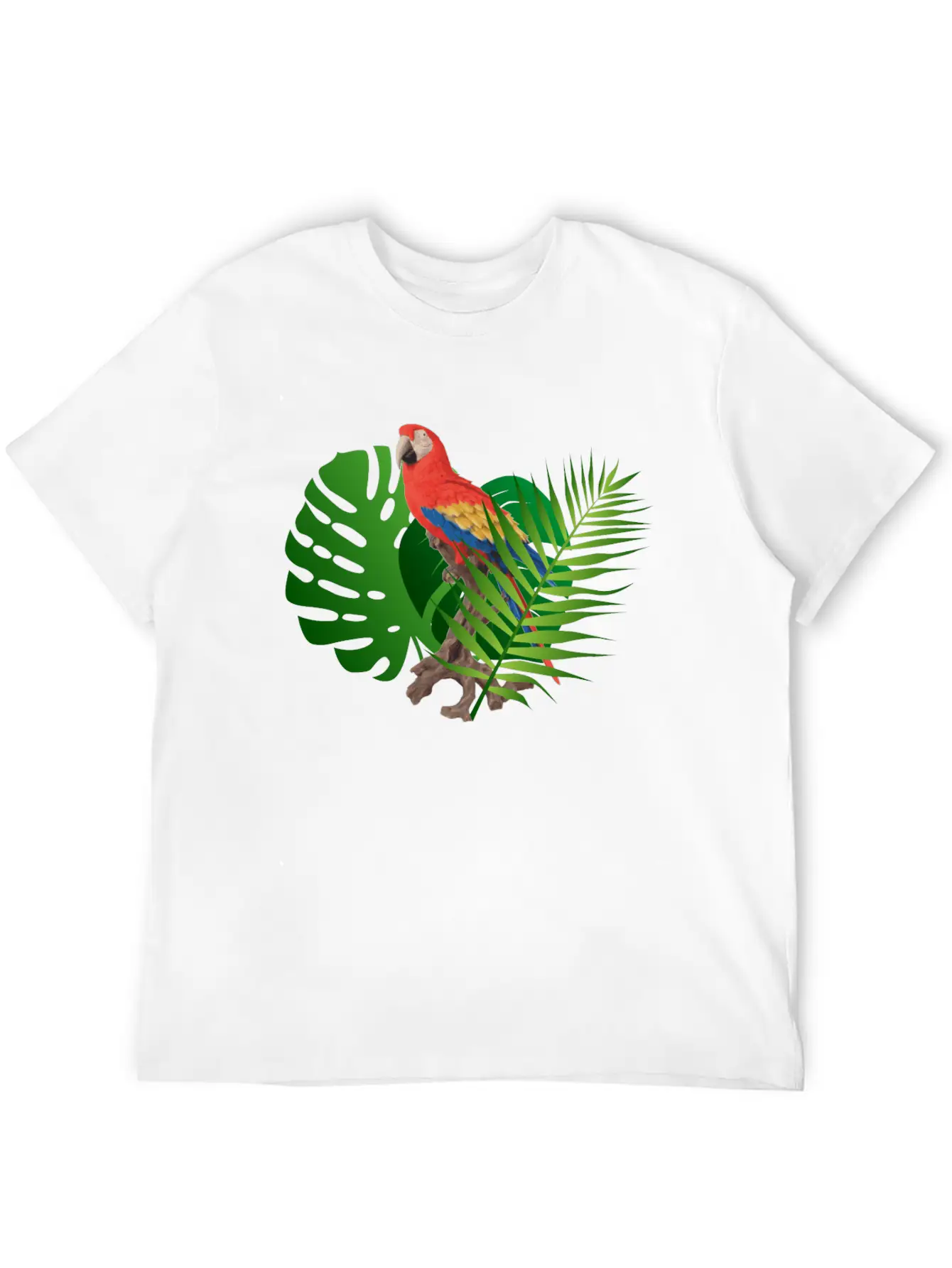 Parrot In The Jungle Unisex Short Sleeve Soft Cotton T-Shirt – Casual Everyday Wear