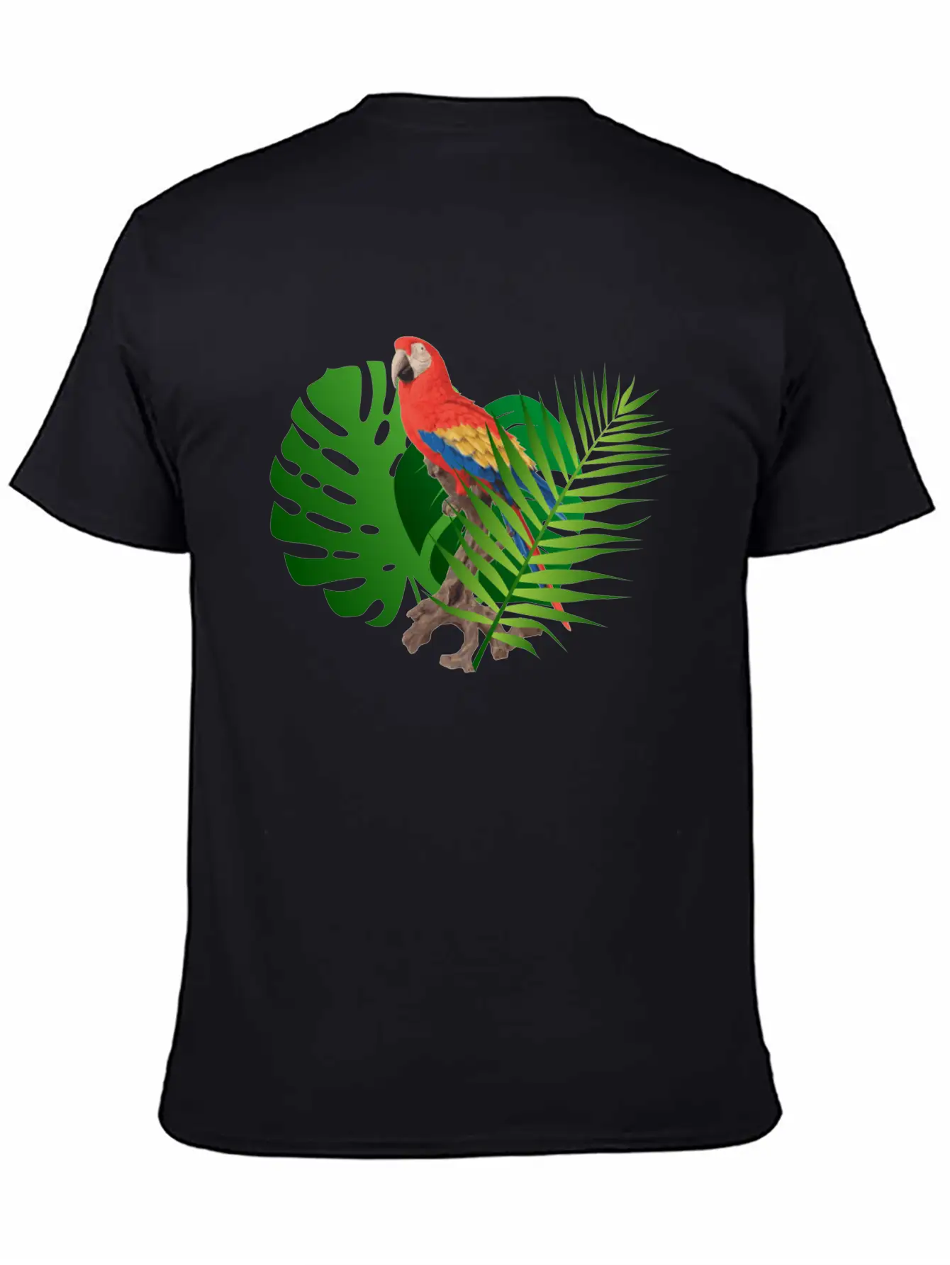 Parrot In The Jungle Unisex Short Sleeve Soft Cotton T-Shirt – Casual Everyday Wear