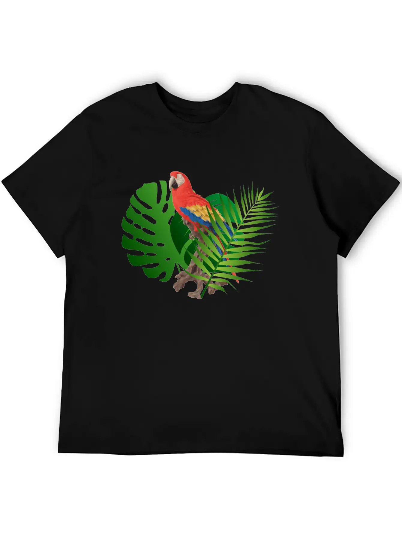 Parrot In The Jungle Unisex Short Sleeve Soft Cotton T-Shirt – Casual Everyday Wear