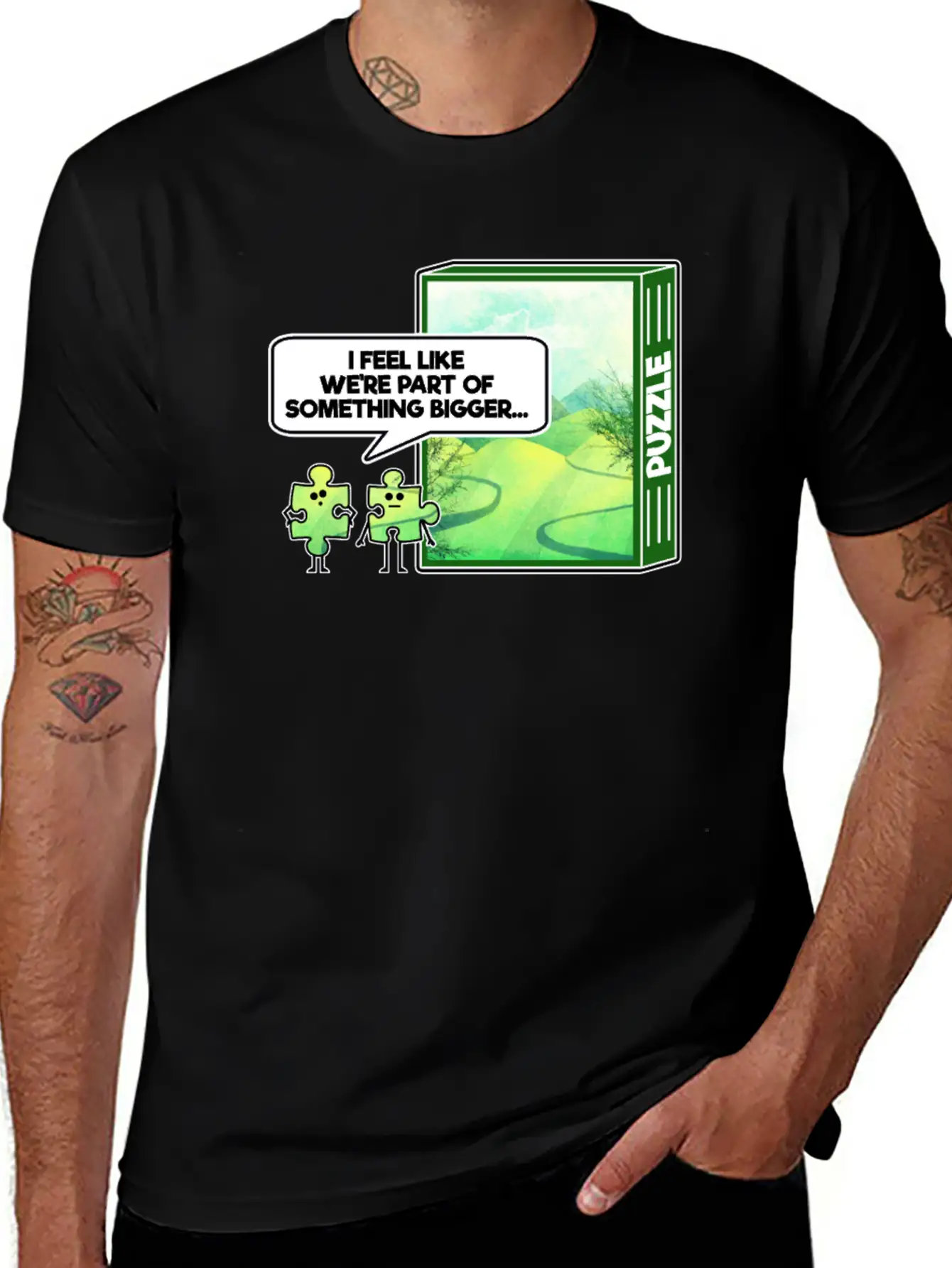 Part Of Something Bigger Puzzle Graphic Stylish Everyday T-Shirt – Unisex Basic Cotton Tee