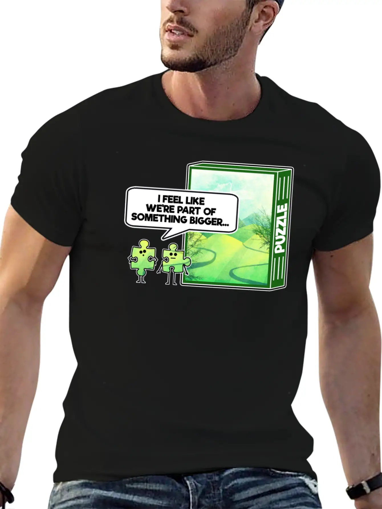 Part Of Something Bigger Puzzle Graphic Stylish Everyday T-Shirt – Unisex Basic Cotton Tee