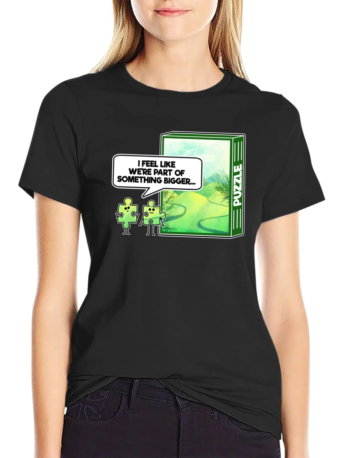Part Of Something Bigger Puzzle Graphic Stylish Everyday T-Shirt – Unisex Basic Cotton Tee