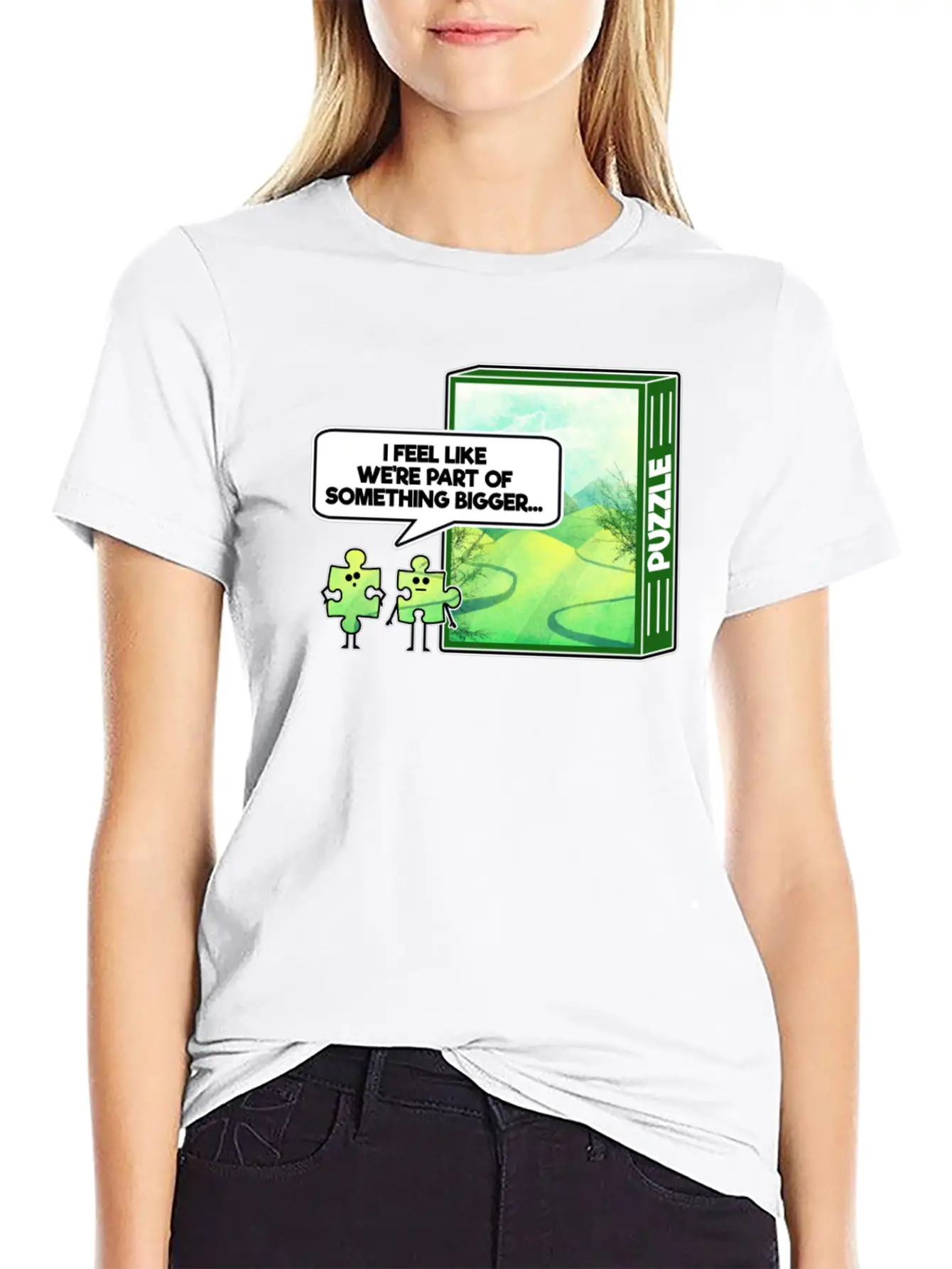 Part Of Something Bigger Puzzle Graphic Stylish Everyday T-Shirt – Unisex Basic Cotton Tee