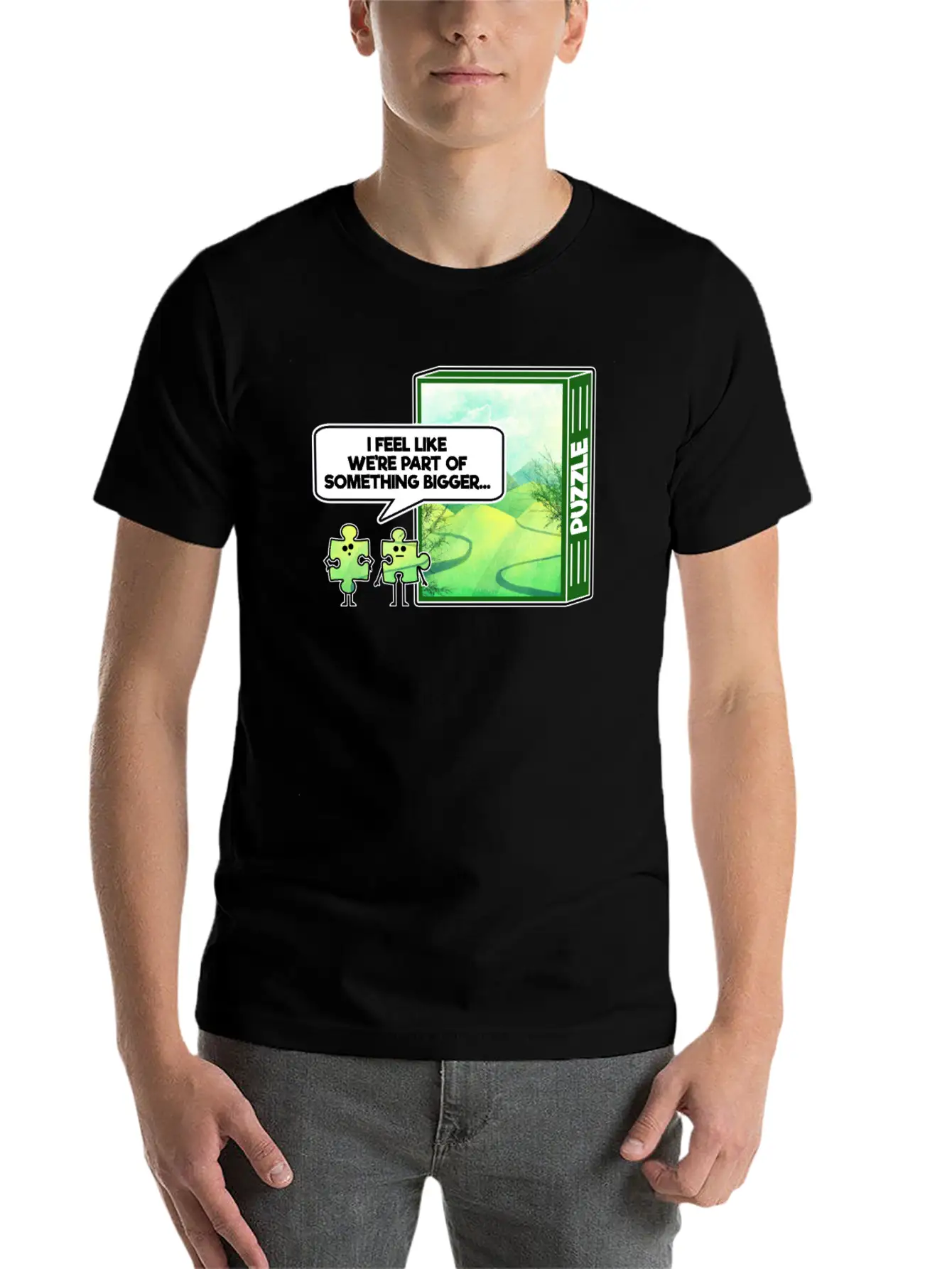 Part Of Something Bigger Puzzle Graphic Stylish Everyday T-Shirt – Unisex Basic Cotton Tee