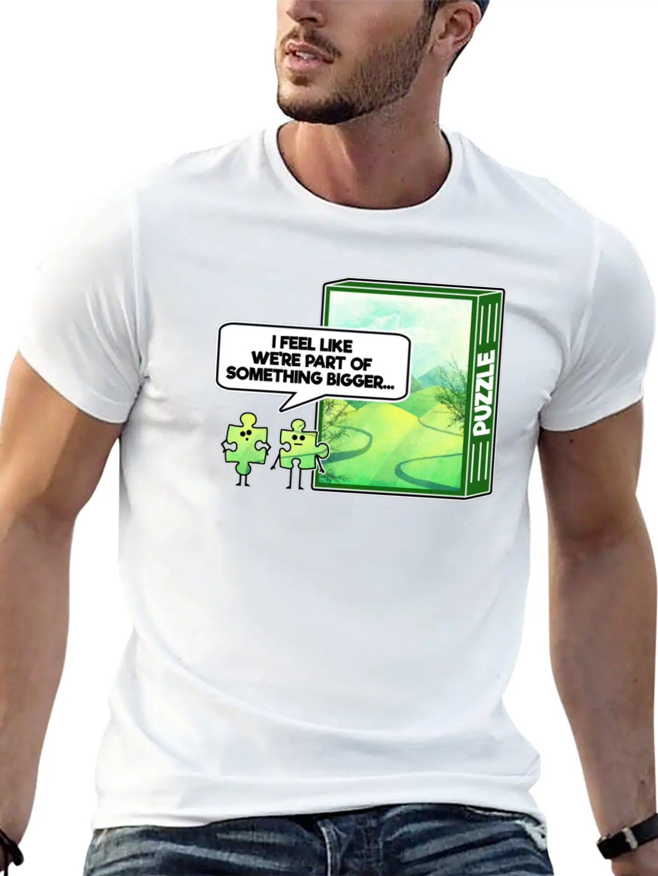 Part Of Something Bigger Puzzle Graphic Stylish Everyday T-Shirt – Unisex Basic Cotton Tee