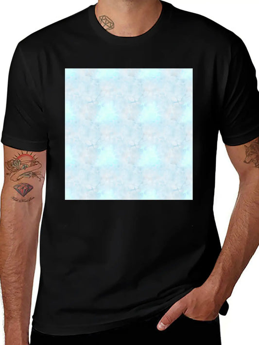 Pastel Blue Batik Pattern Timeless Short Sleeve Tee – Comfy And Minimalist Design