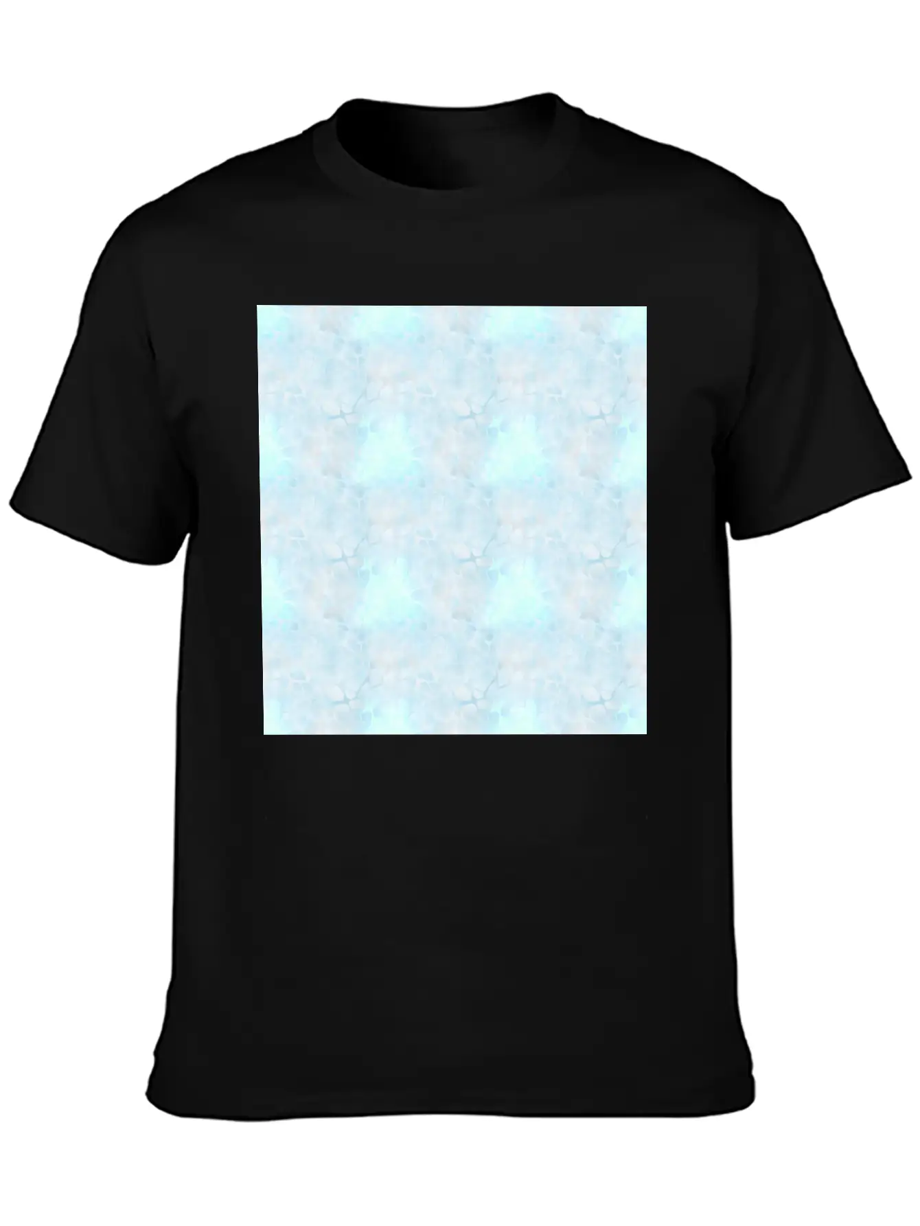 Pastel Blue Batik Pattern Timeless Short Sleeve Tee – Comfy And Minimalist Design