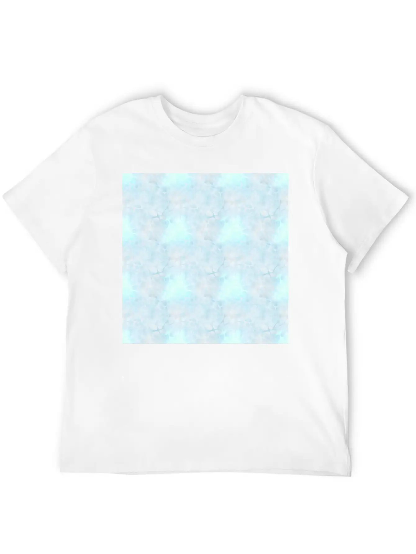 Pastel Blue Batik Pattern Timeless Short Sleeve Tee – Comfy And Minimalist Design