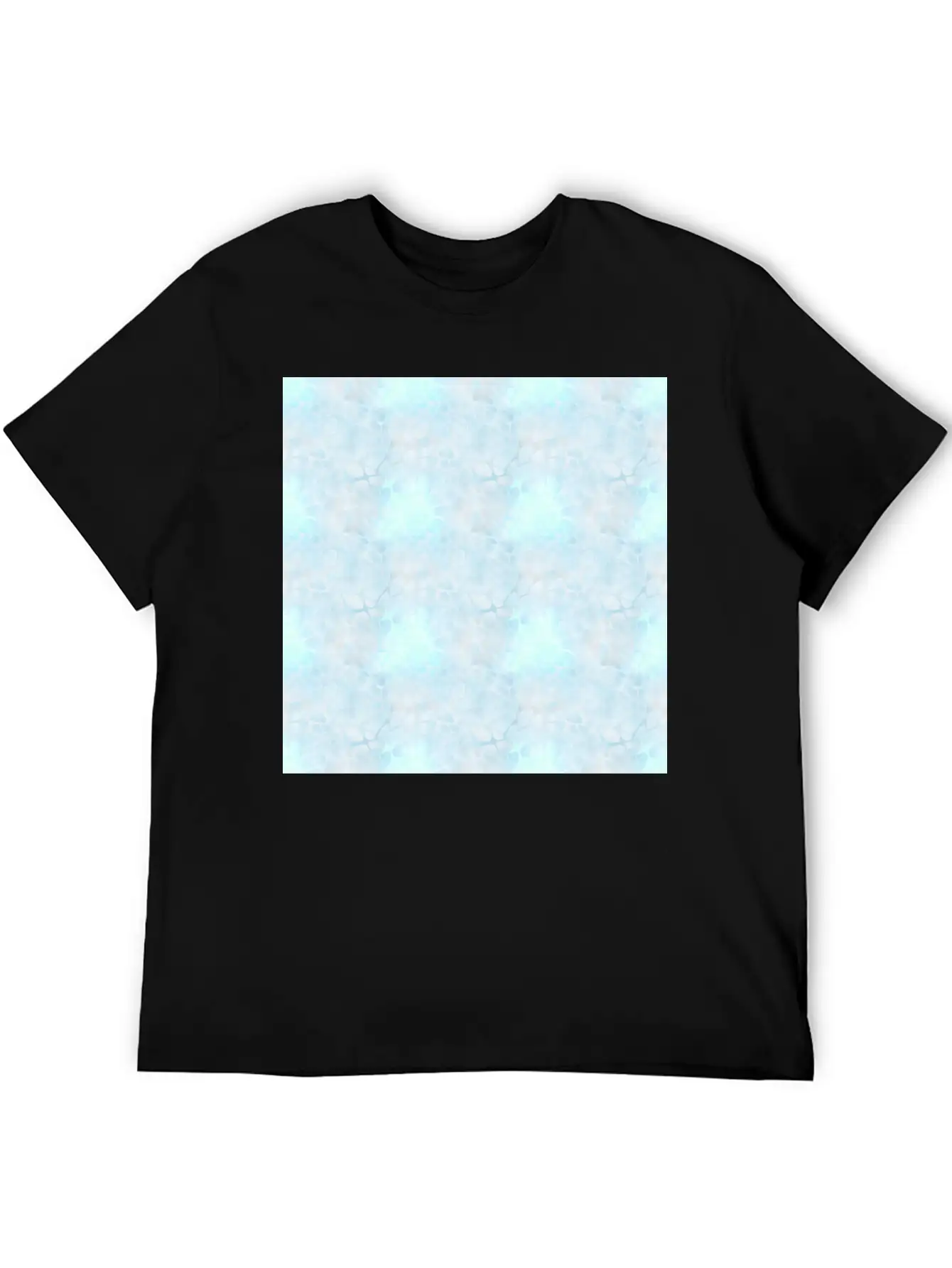 Pastel Blue Batik Pattern Timeless Short Sleeve Tee – Comfy And Minimalist Design