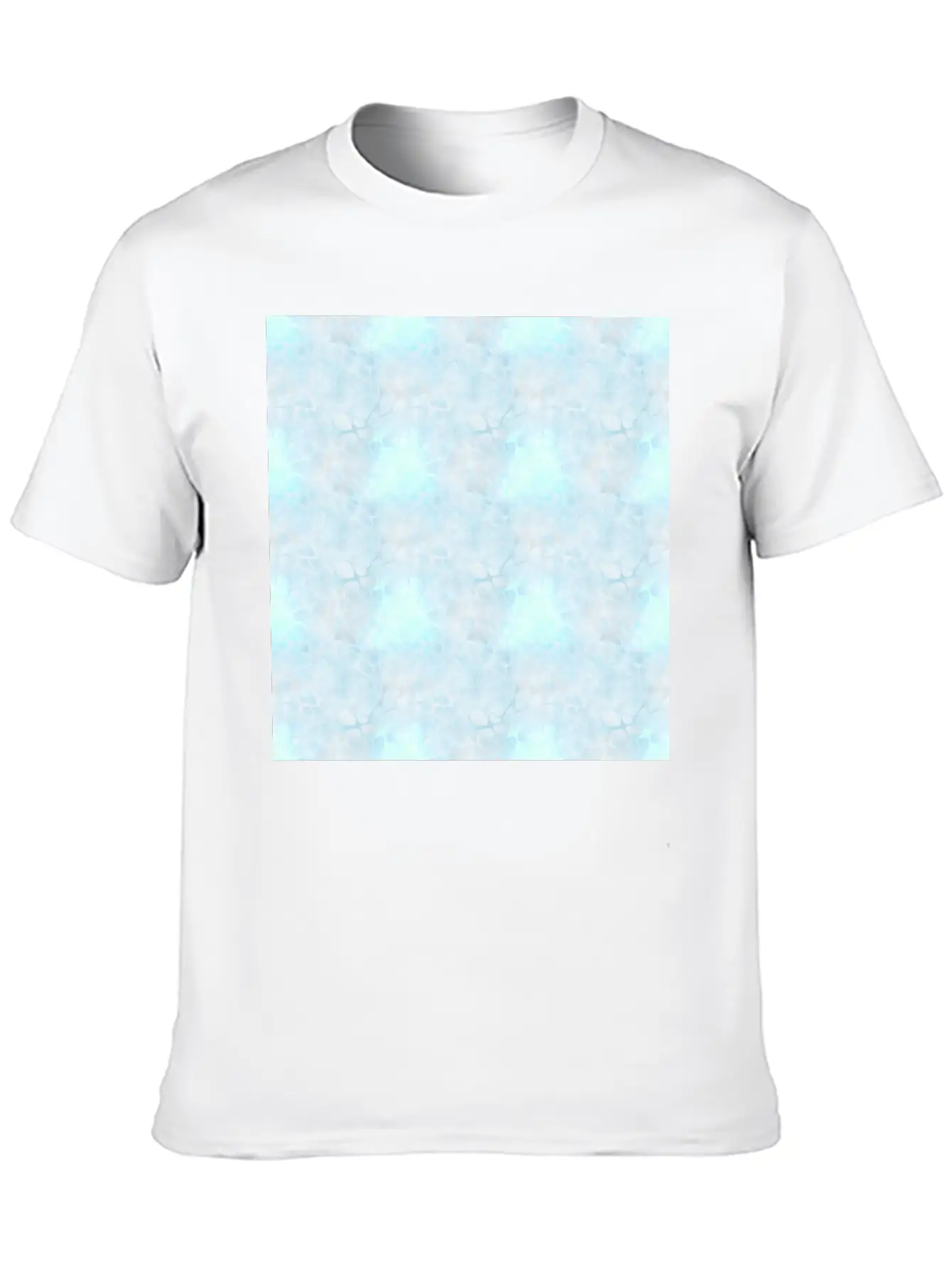 Pastel Blue Batik Pattern Timeless Short Sleeve Tee – Comfy And Minimalist Design