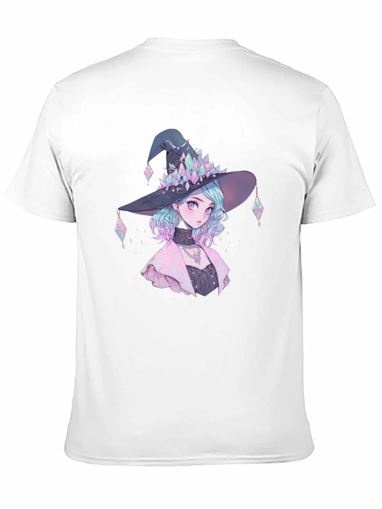 Pastel Goth Cute Crystal Witch Unisex Short Sleeve Soft Cotton T-Shirt – Casual Everyday Wear