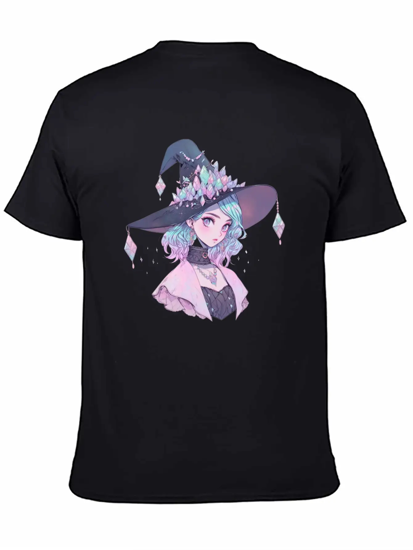 Pastel Goth Cute Crystal Witch Unisex Short Sleeve Soft Cotton T-Shirt – Casual Everyday Wear