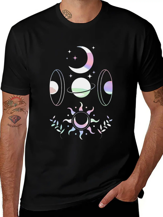 Pastel Goth Moon Spiritual Stars Timeless Short Sleeve Tee – Comfy And Minimalist Design