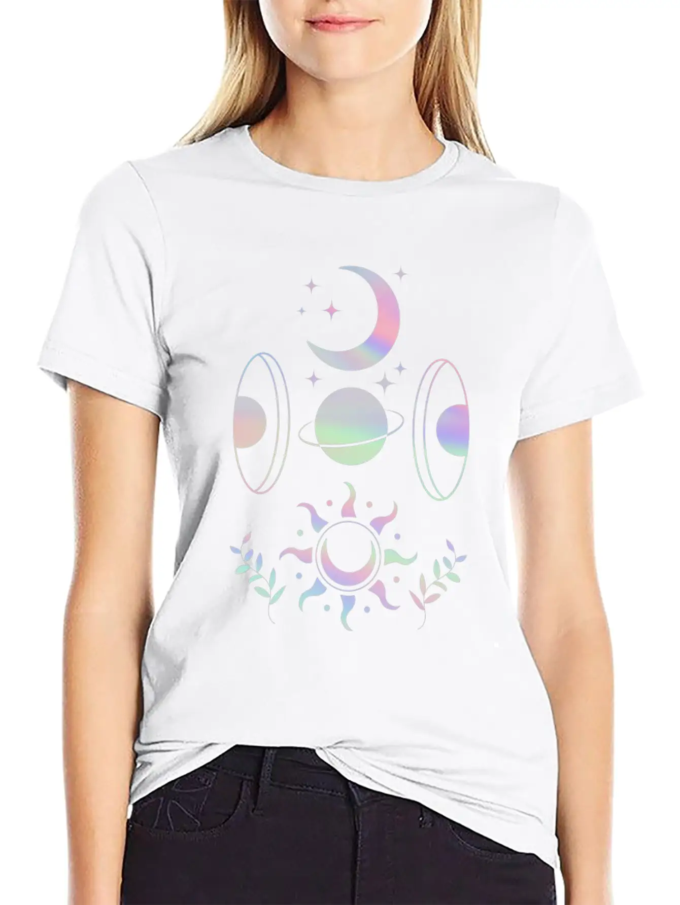 Pastel Goth Moon Spiritual Stars Timeless Short Sleeve Tee – Comfy And Minimalist Design