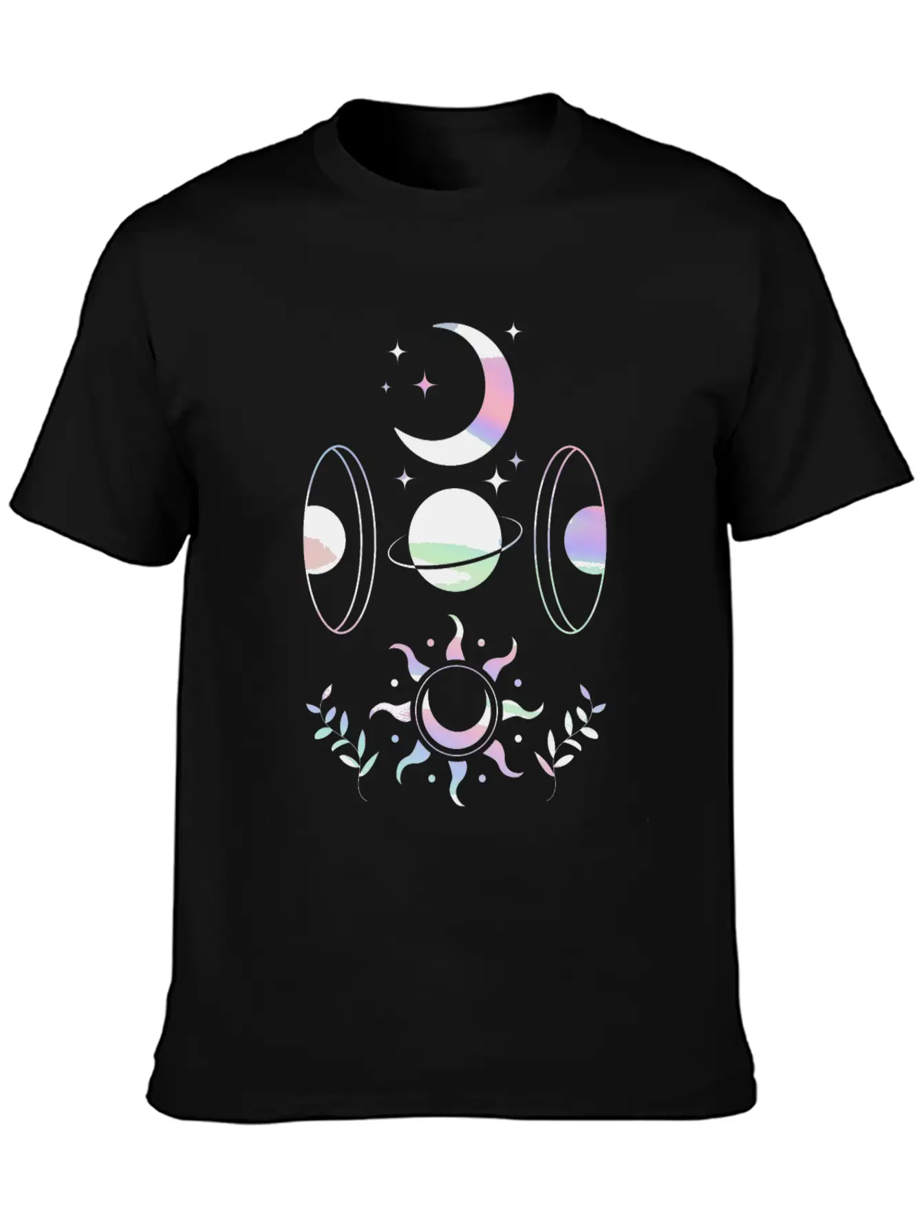 Pastel Goth Moon Spiritual Stars Timeless Short Sleeve Tee – Comfy And Minimalist Design