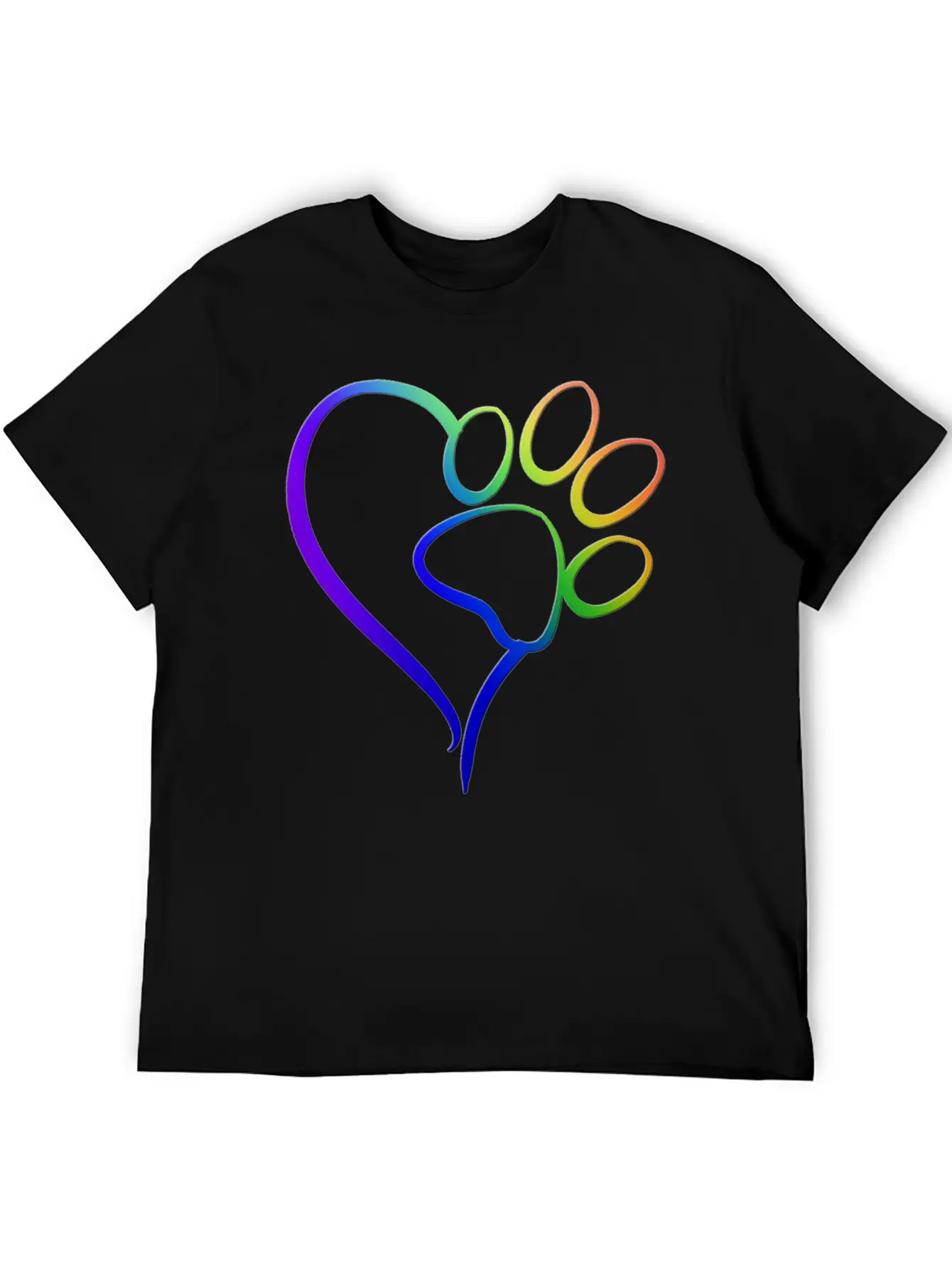 Paw Print On My Heart Rainbow Bridge Essential Unisex Summer Tee – Soft Cotton Casual Fit