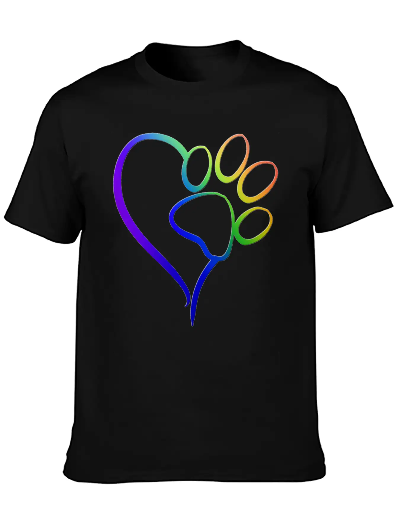 Paw Print On My Heart Rainbow Bridge Essential Unisex Summer Tee – Soft Cotton Casual Fit