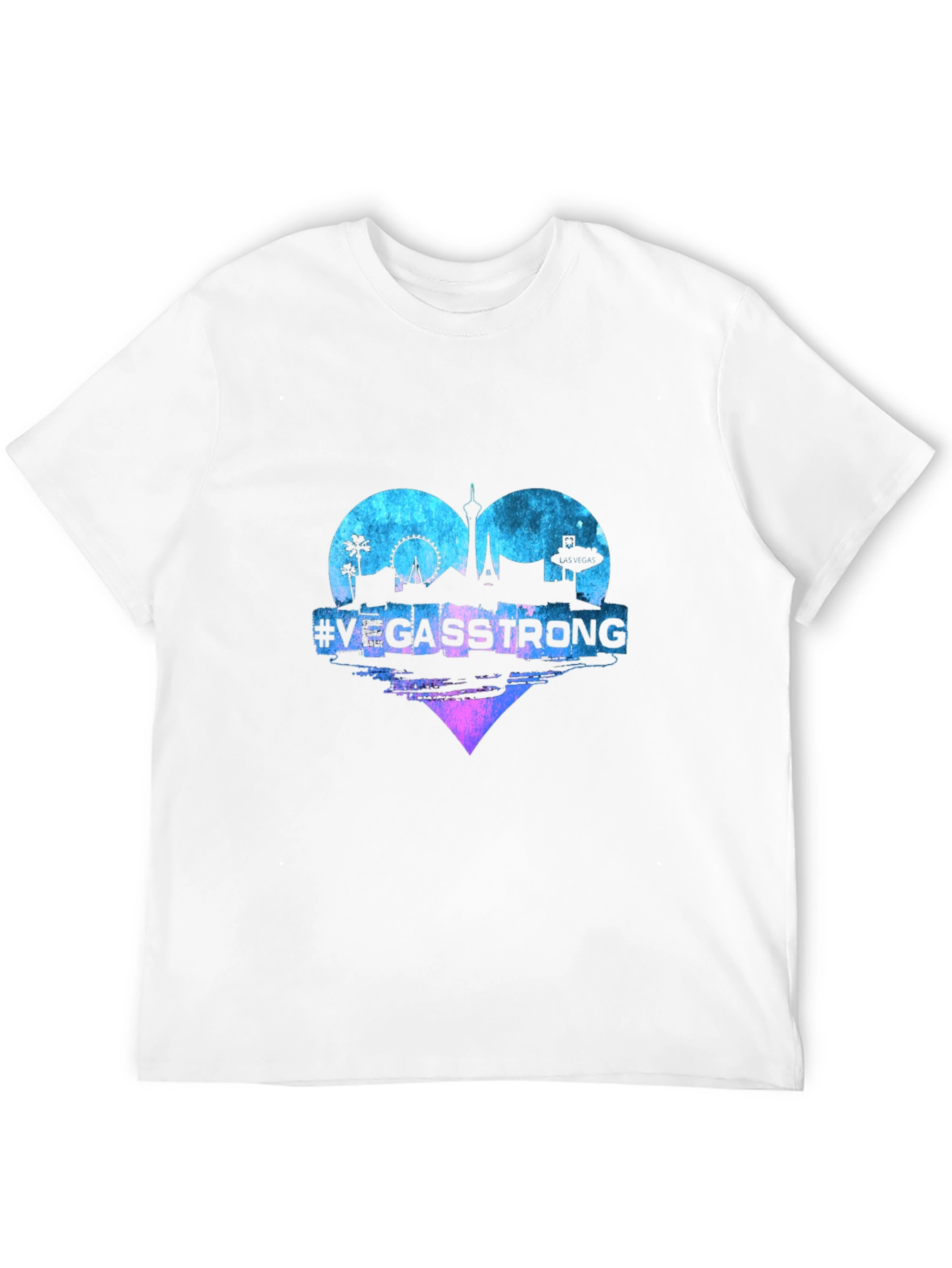 Vegas Strong Heart Graphic Tee - Unisex Black T-Shirt