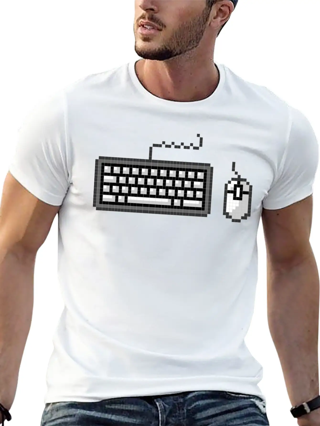 PC Gaming Keyboard And Mouse Gamer Unisex Short Sleeve Soft Cotton T-Shirt – Casual Everyday Wear