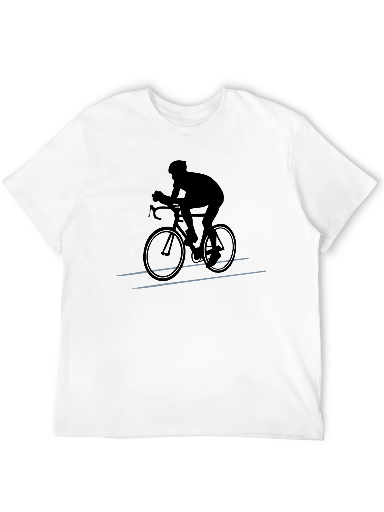 Cyclist Silhouette Graphic T-Shirt - Black