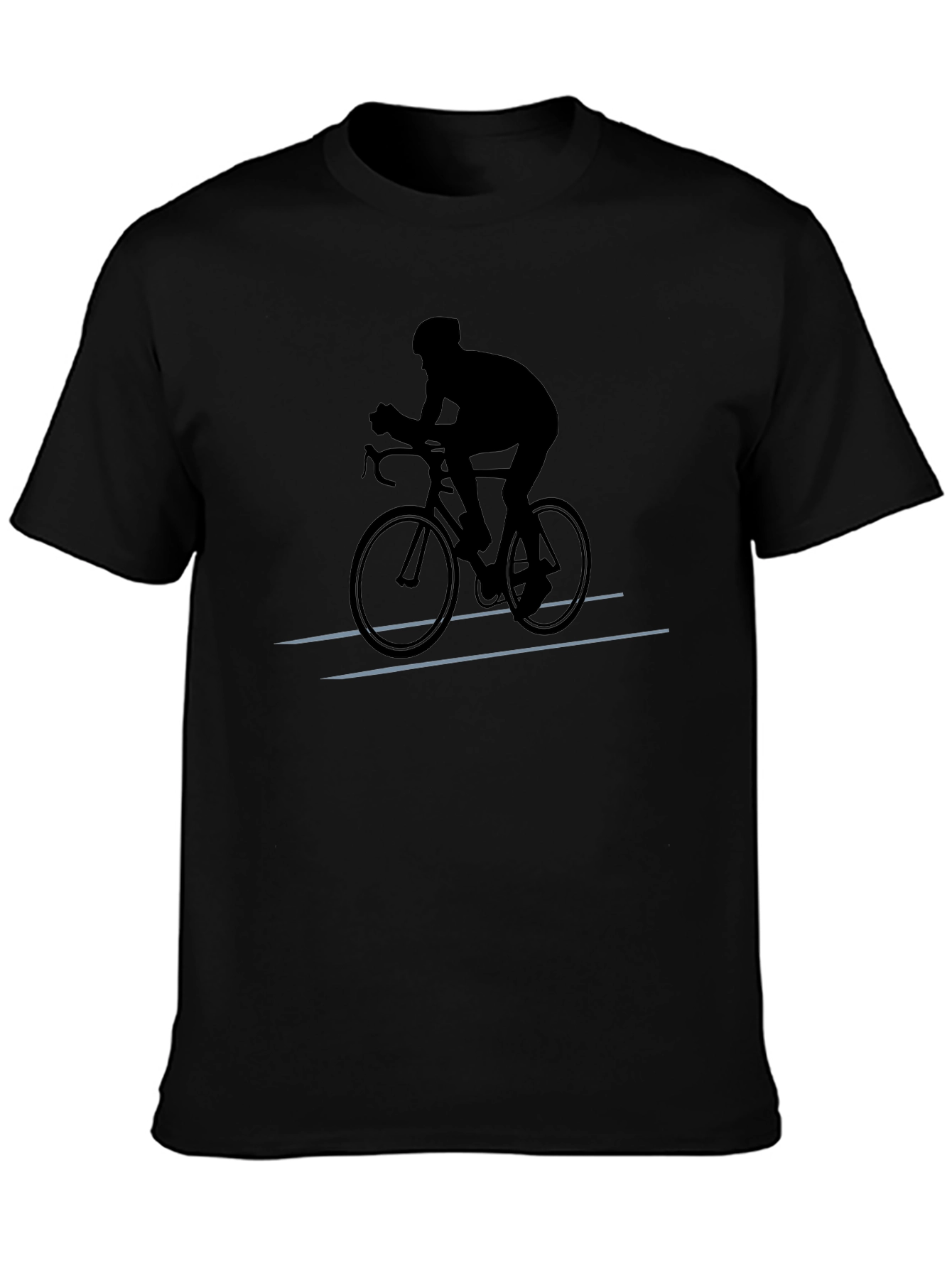 Cyclist Silhouette Graphic T-Shirt - Black