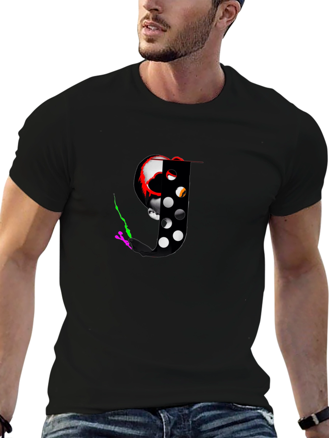 Skull & Hockey Mask Graphic Tee - Black