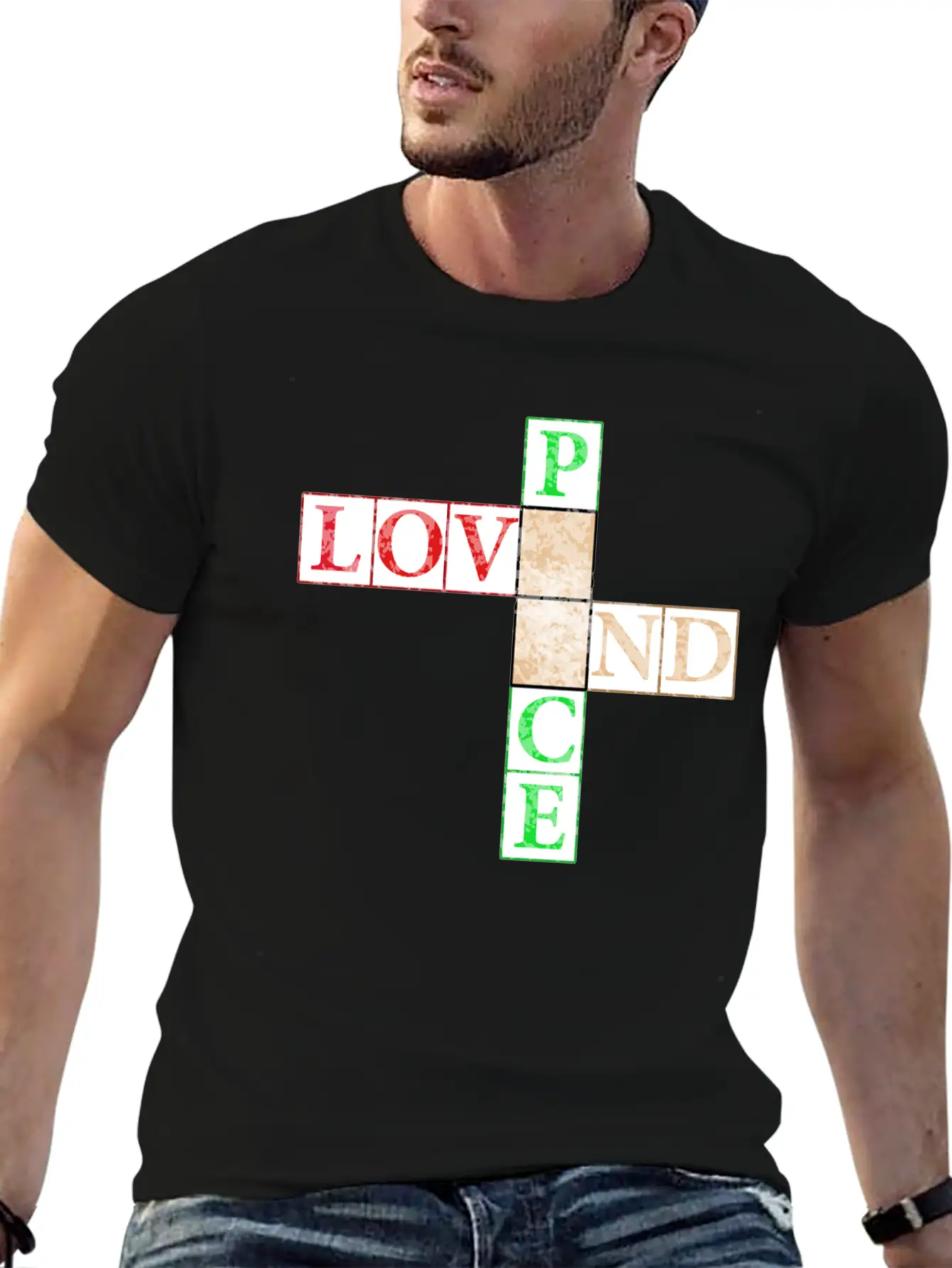 Peace And Love Crossword Timeless Short Sleeve Tee – Comfy And Minimalist Design