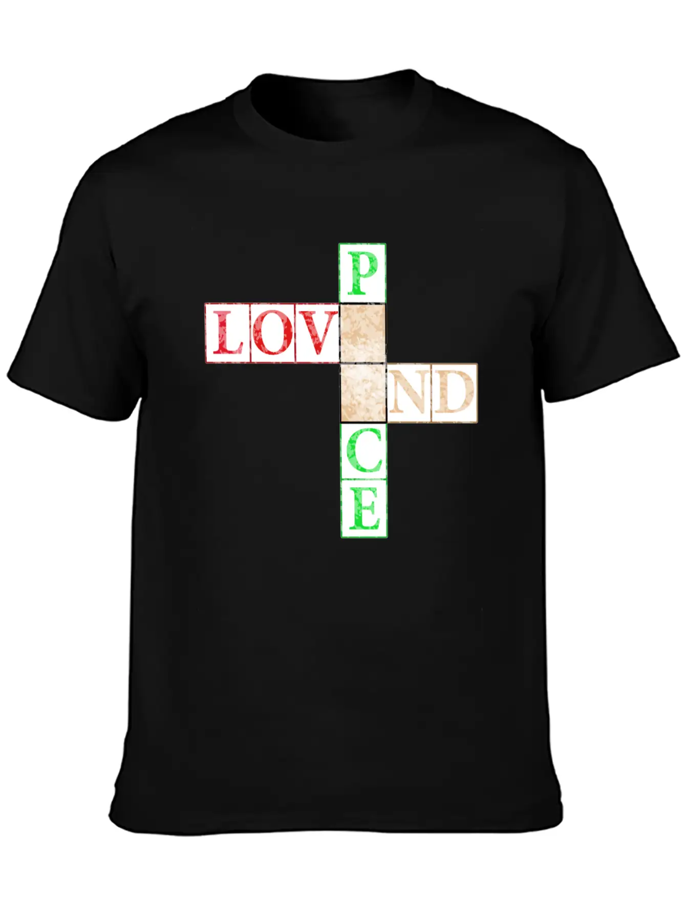 Peace And Love Crossword Timeless Short Sleeve Tee – Comfy And Minimalist Design