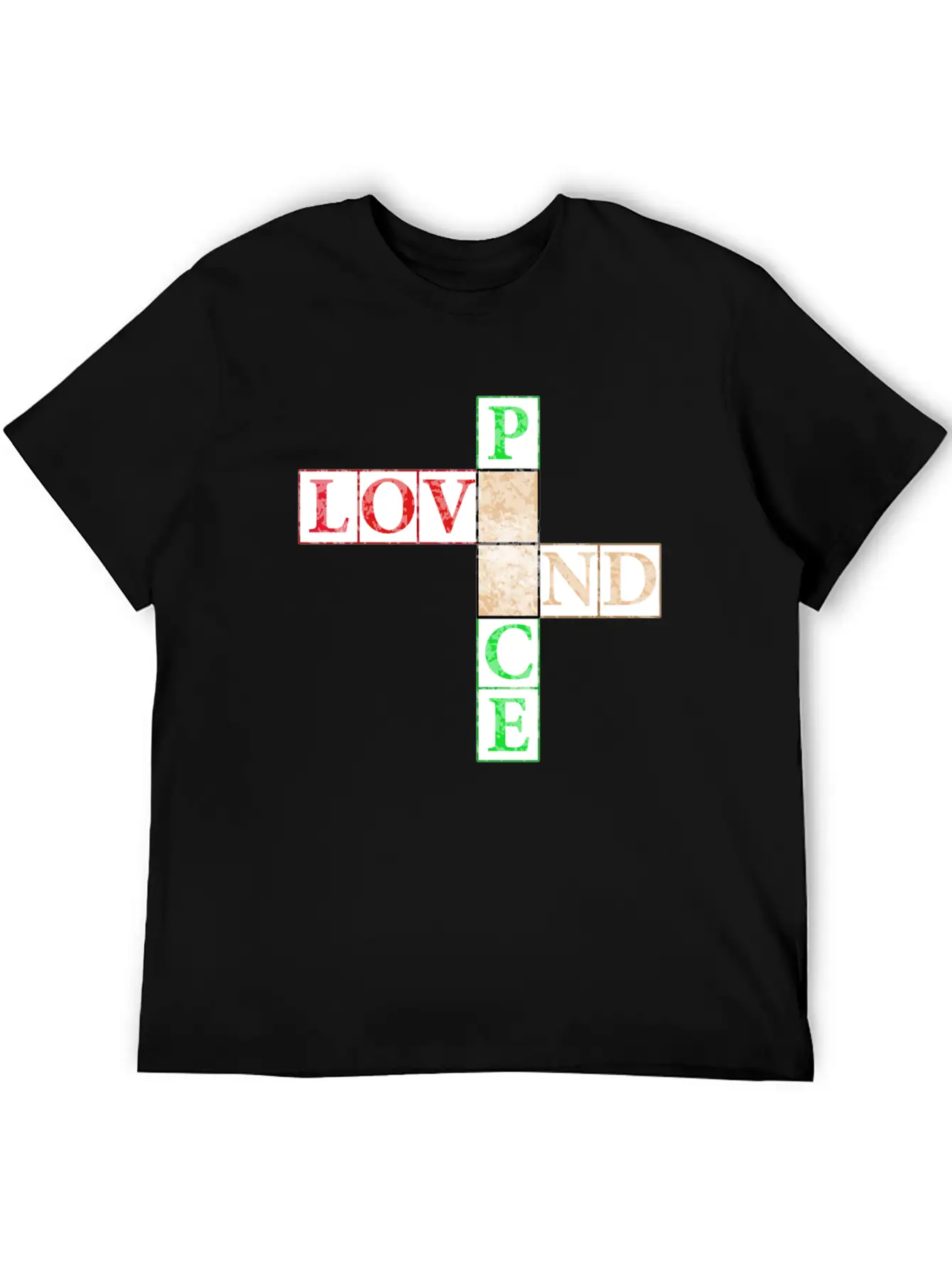 Peace And Love Crossword Timeless Short Sleeve Tee – Comfy And Minimalist Design