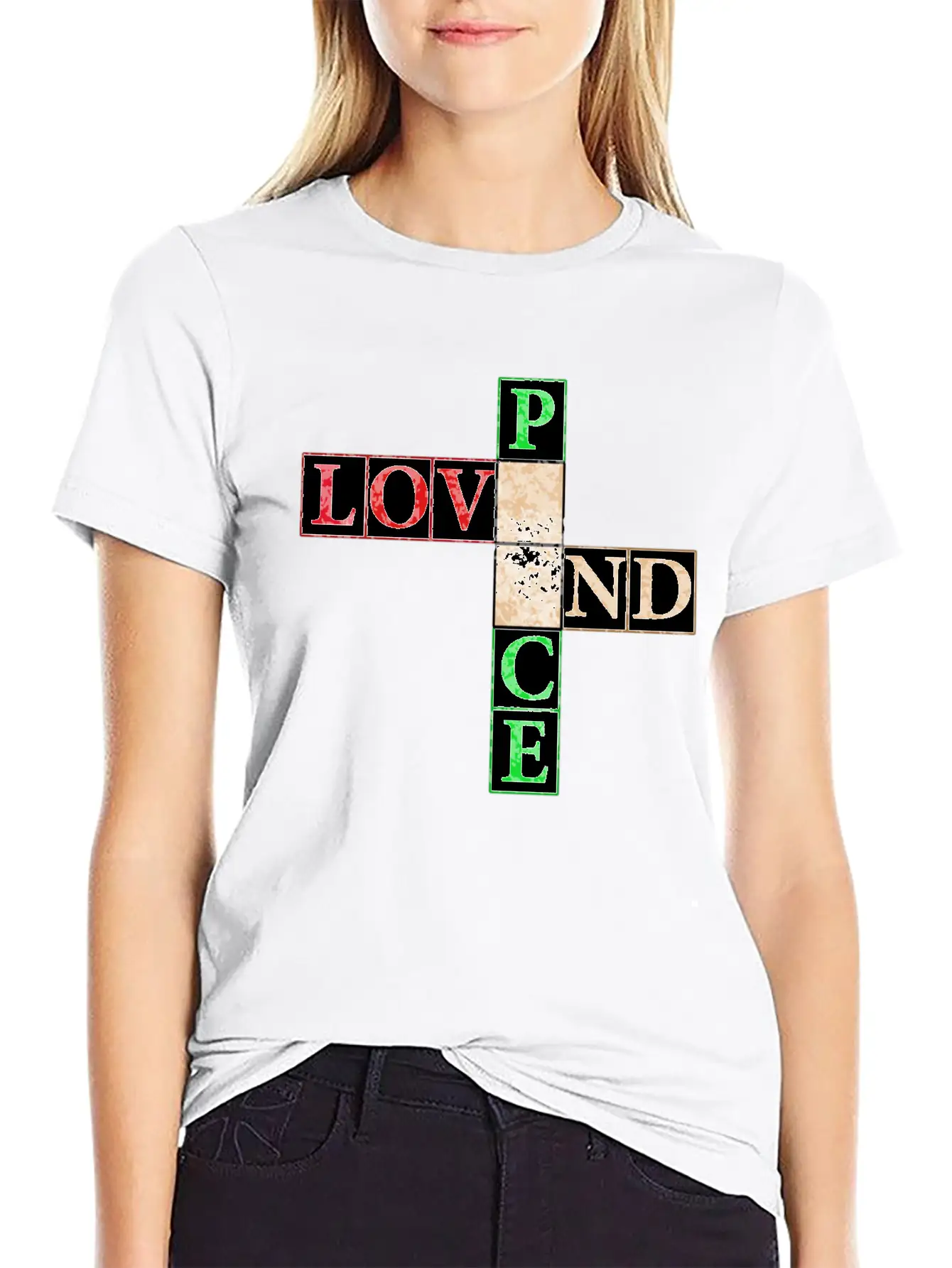 Peace And Love Crossword Timeless Short Sleeve Tee – Comfy And Minimalist Design